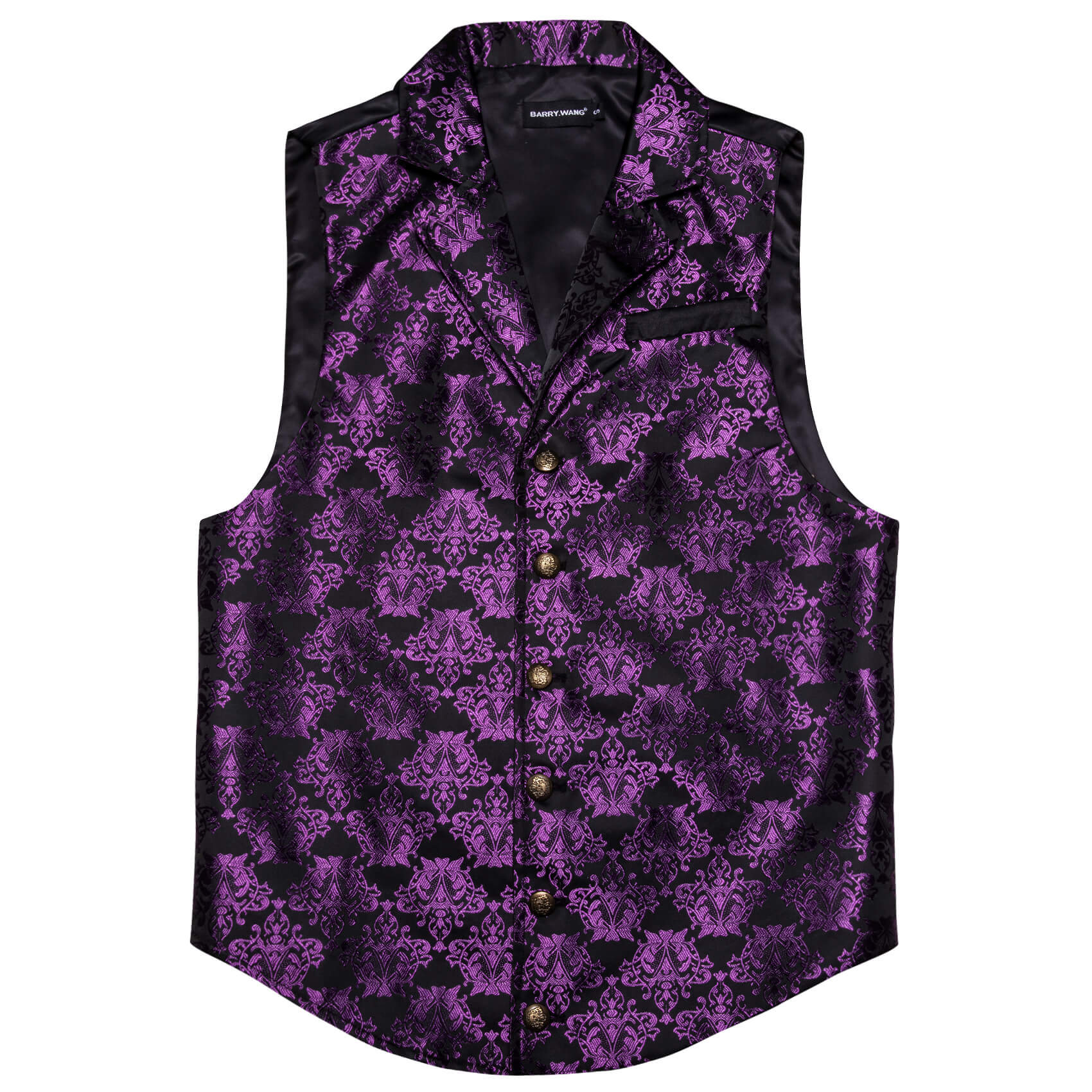 Barry Wang DarkVoilet Purple Novelty Mens Button Up Vest