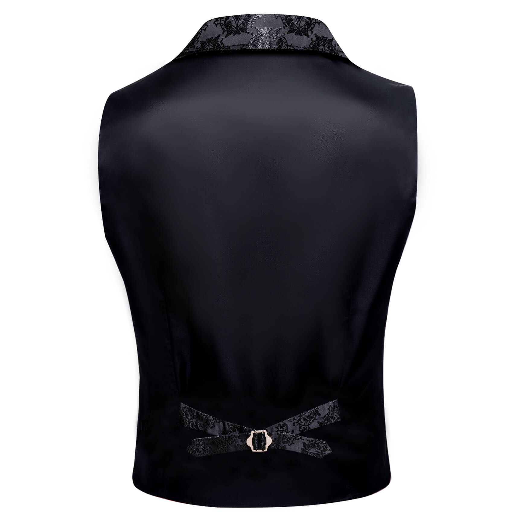  Grey Jacquard Novelty Black Mens Button Up Vest