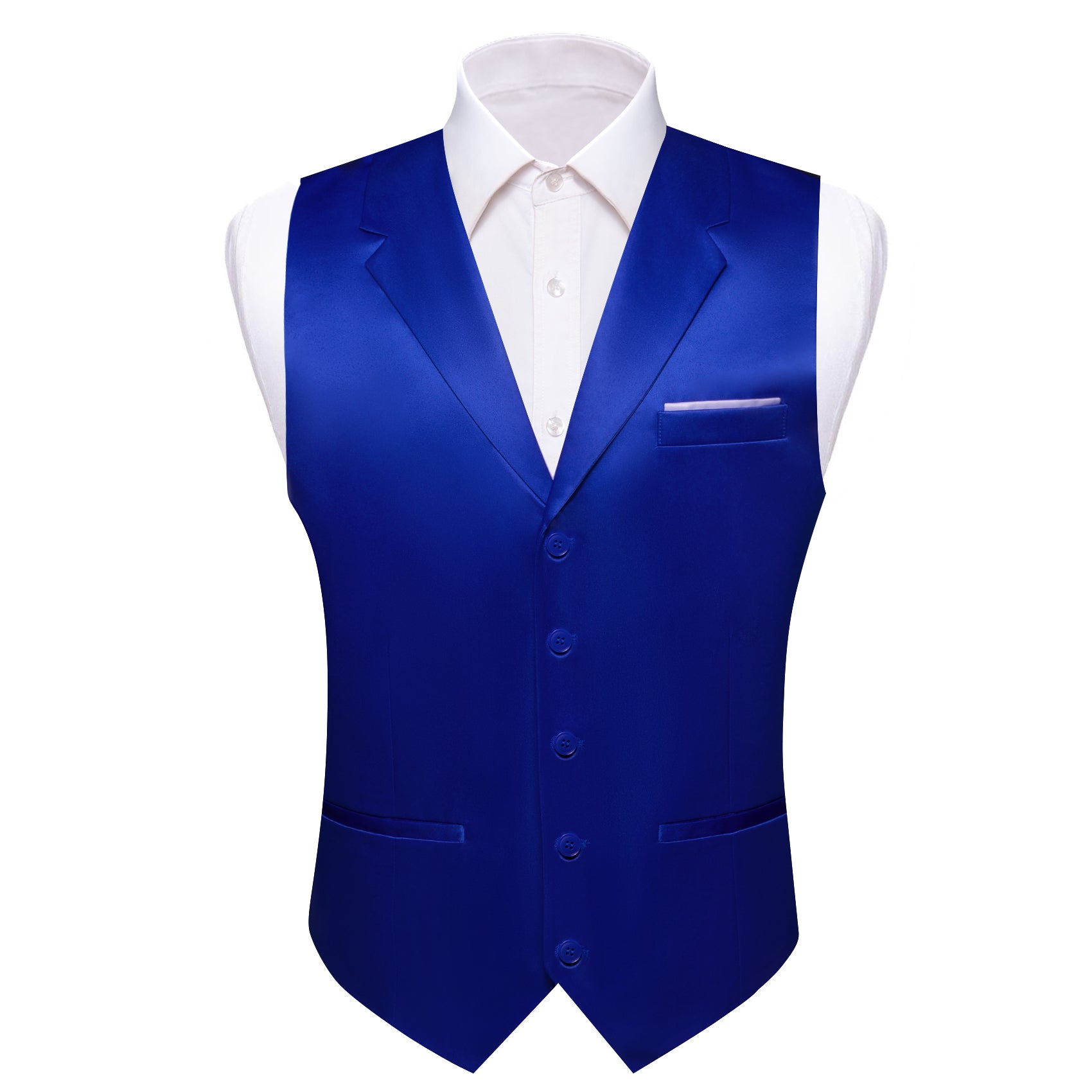 Barry.wang Cobalt Blue Solid Vest Waistcoat Set