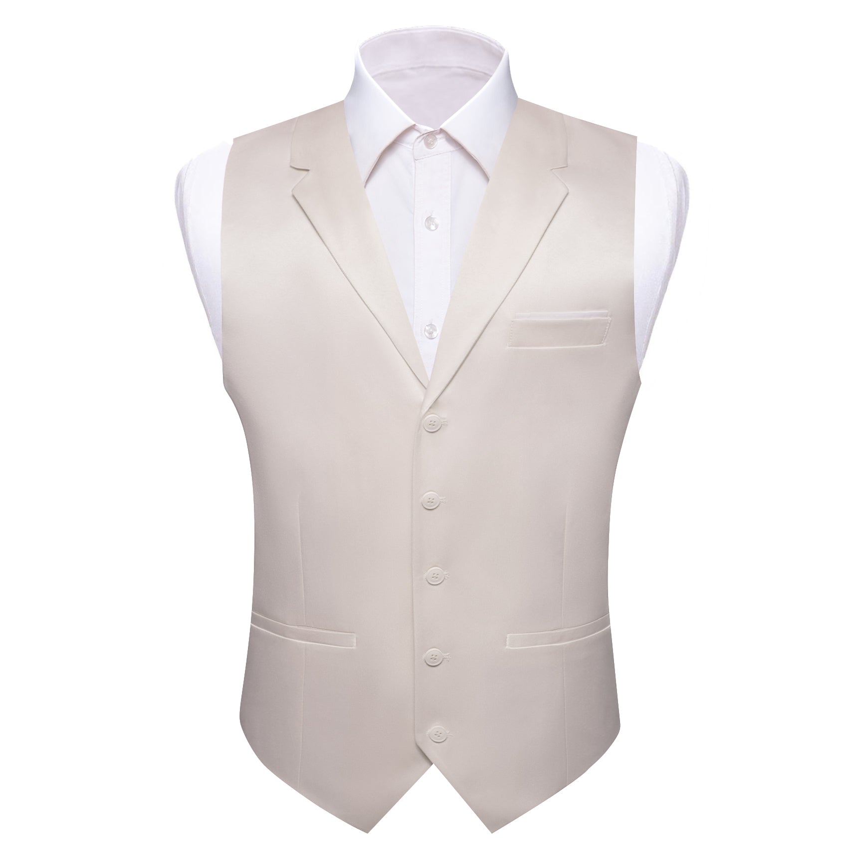 Barry.wang Ivory Solid Vest Waistcoat Set