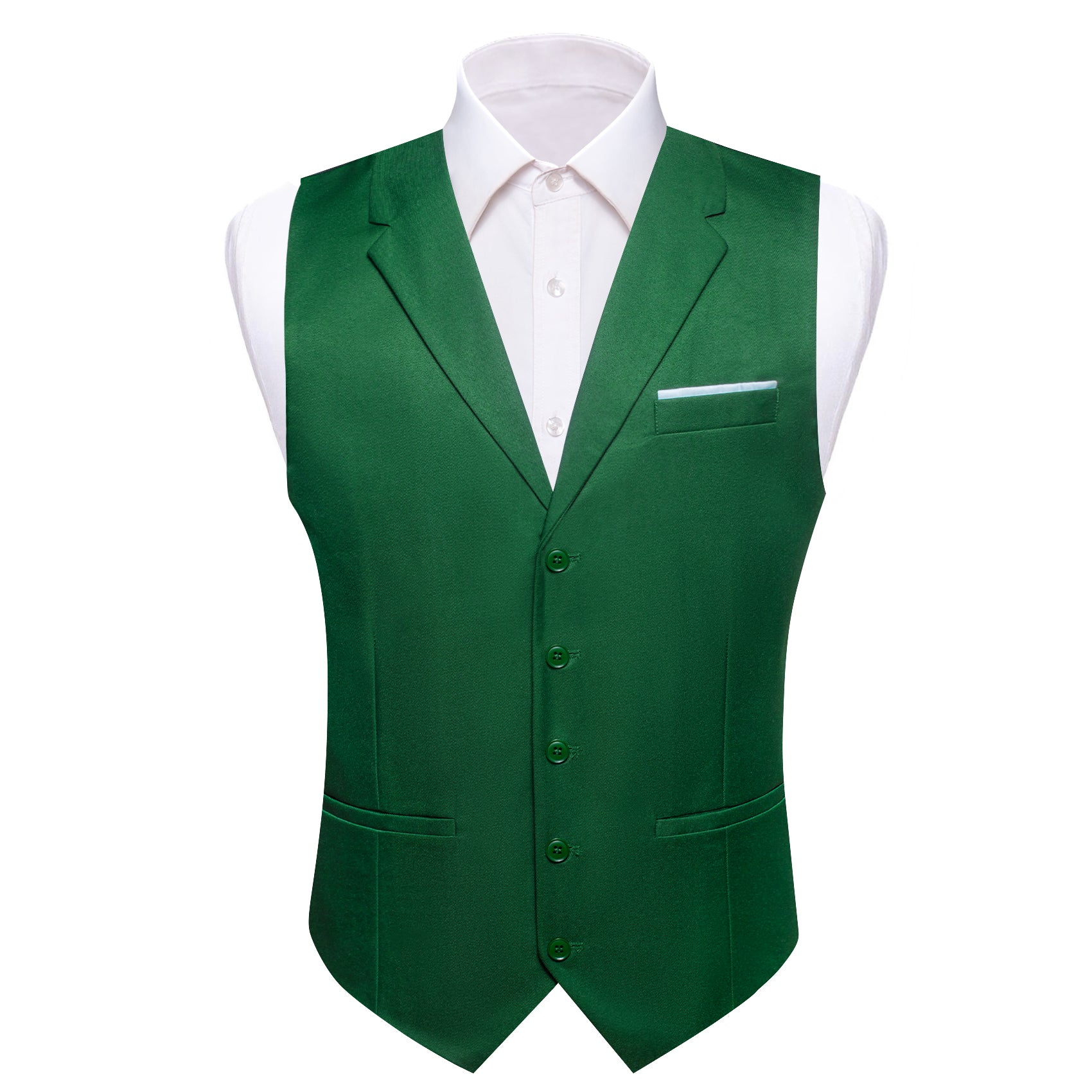 Barry.wang Grass Green Solid Vest Waistcoat Set