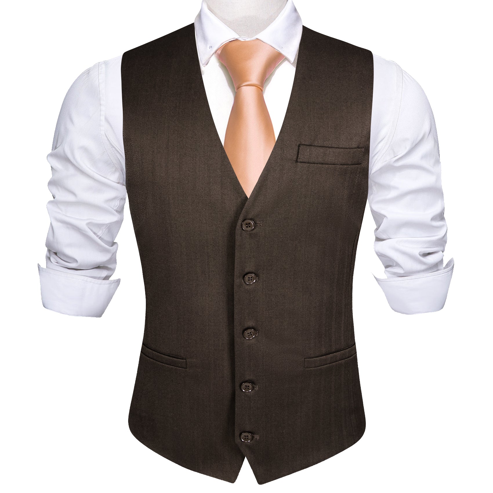 Barry.wang Luxury Bark Solid Vest Waistcoat For Business