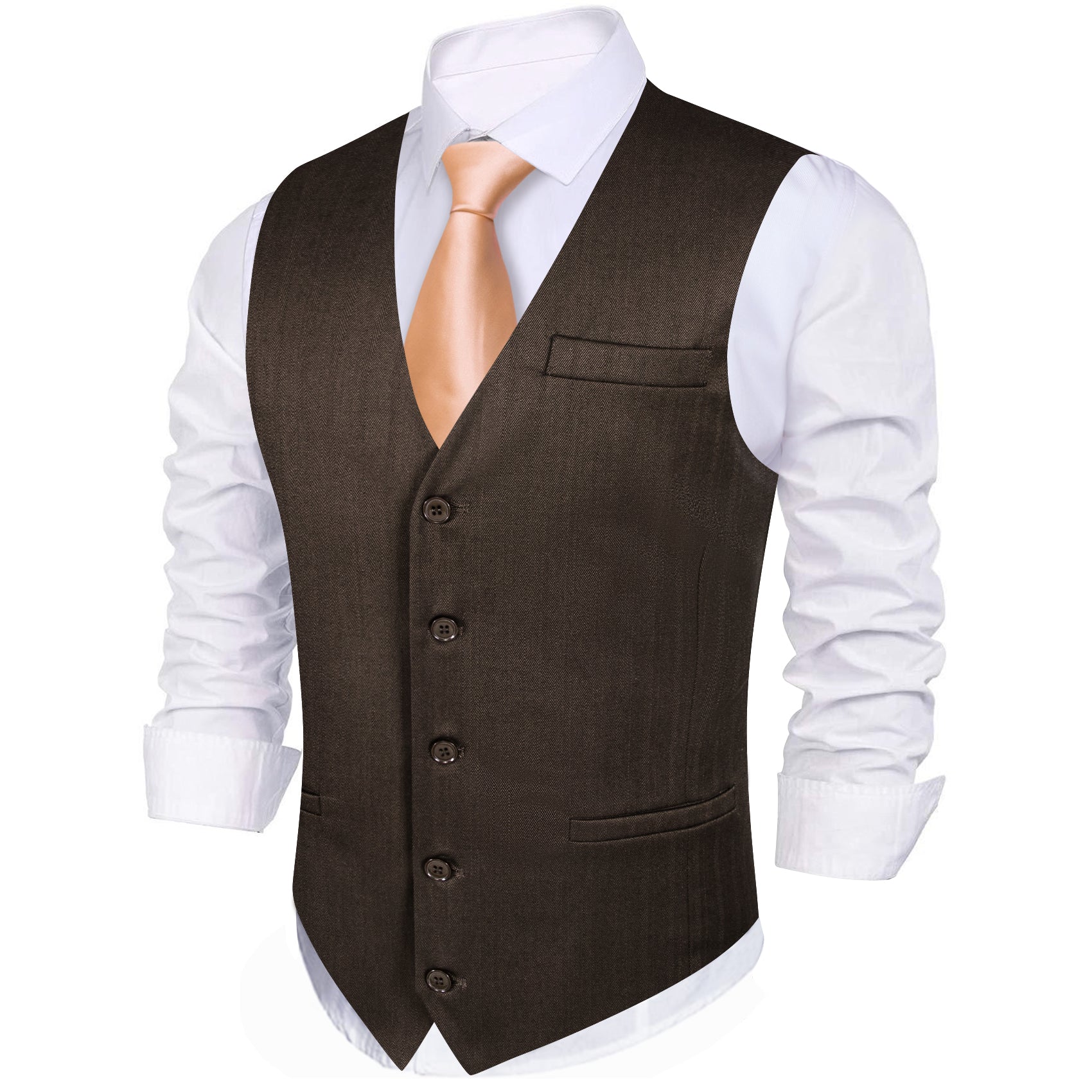 Barry.wang Luxury Bark Solid Vest Waistcoat For Business