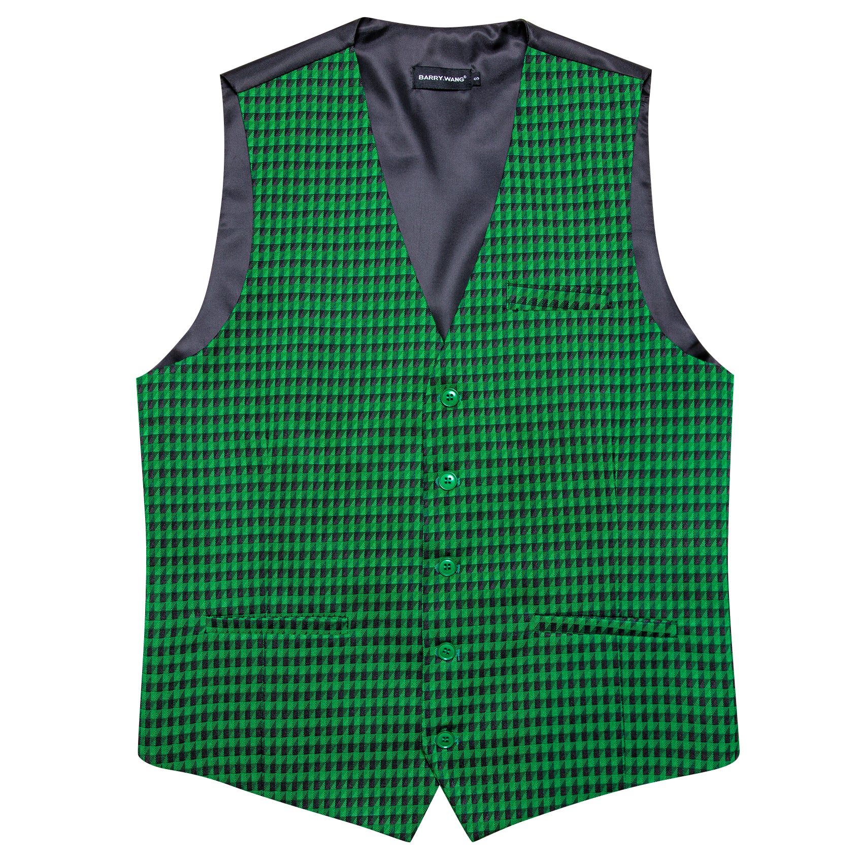 Barry.wang Mens Novetly Green Waistcoat Vest