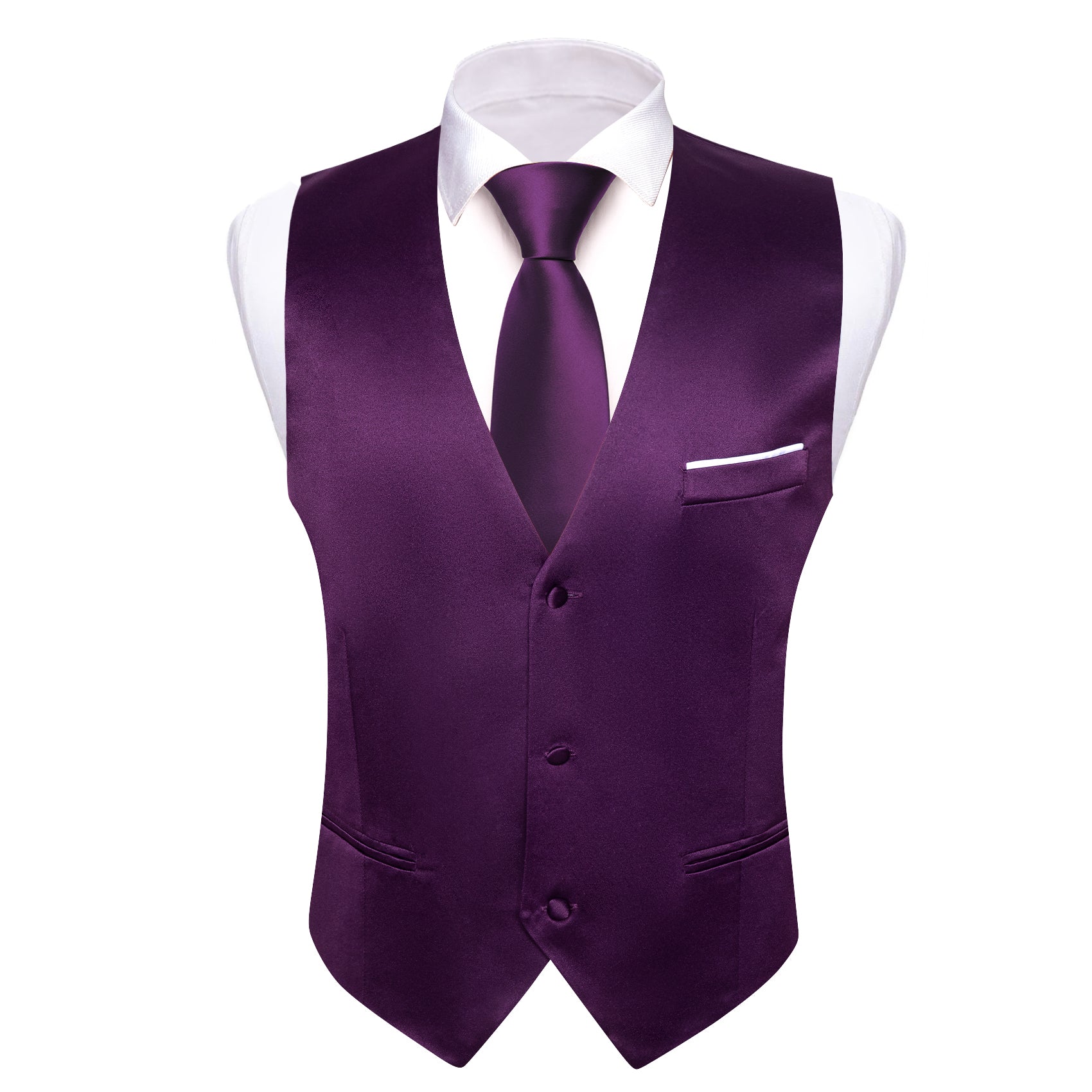 purple dress vest mens CONCITOR Brand Men's Dress Vest Formal Waistcoat for Suit Solid PURPLE INDIGO Color
