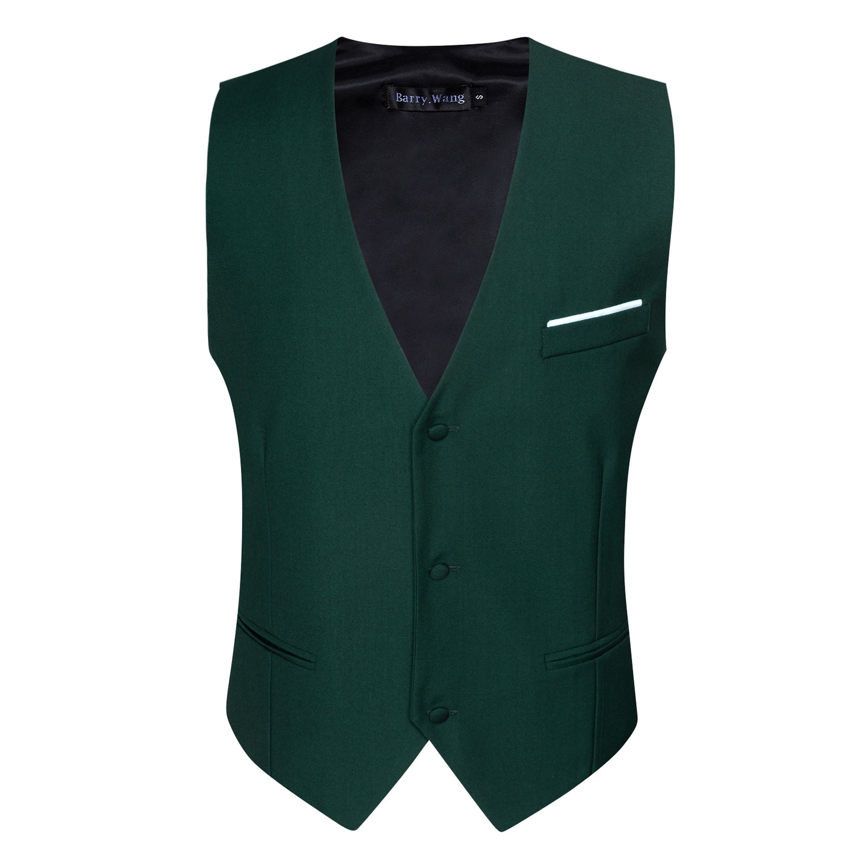 Shining Green Solid Necktie Bowtie Hanky Cufflinks Waistcoat Vest Set