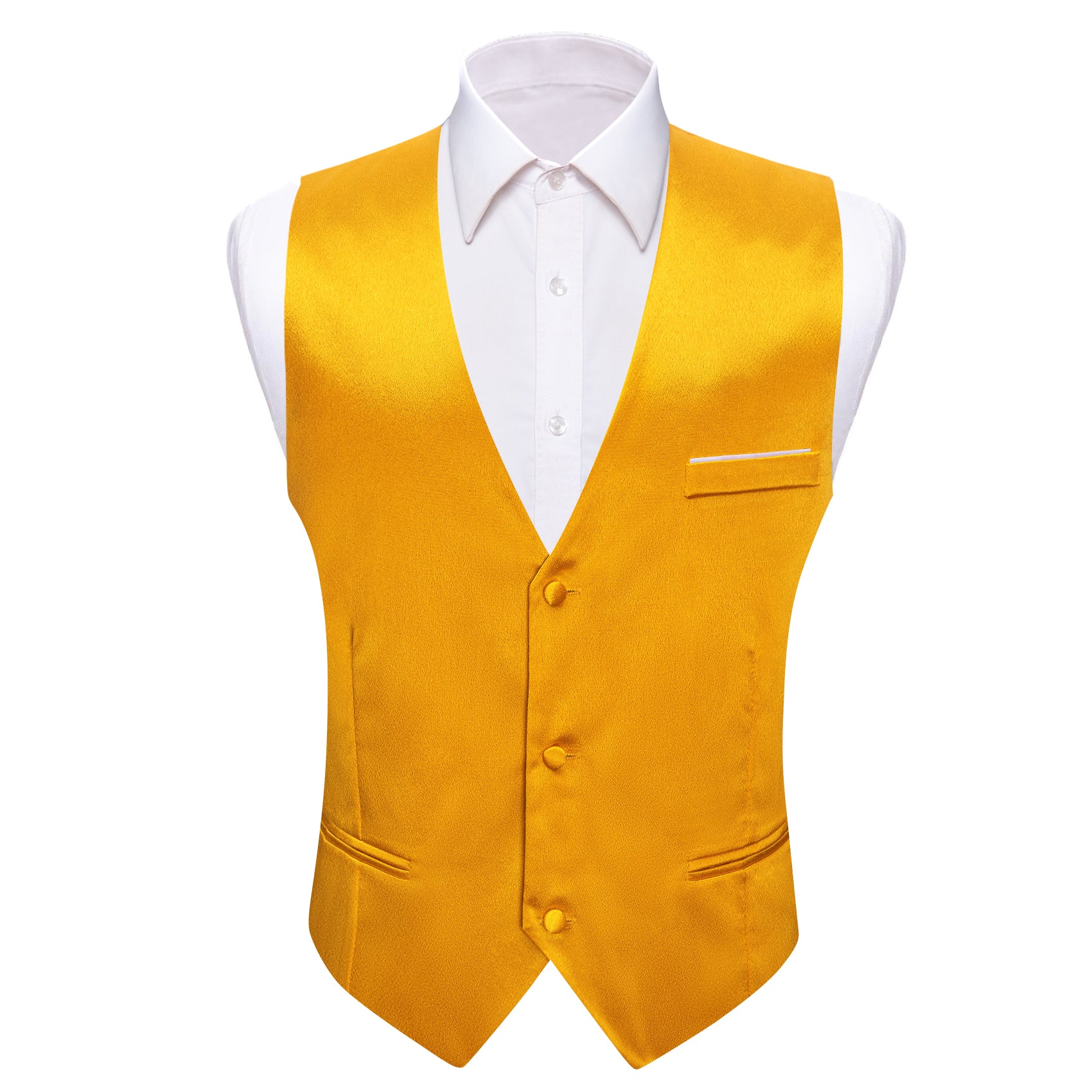 Amber Solid Silk Waistcoat Vest for Party