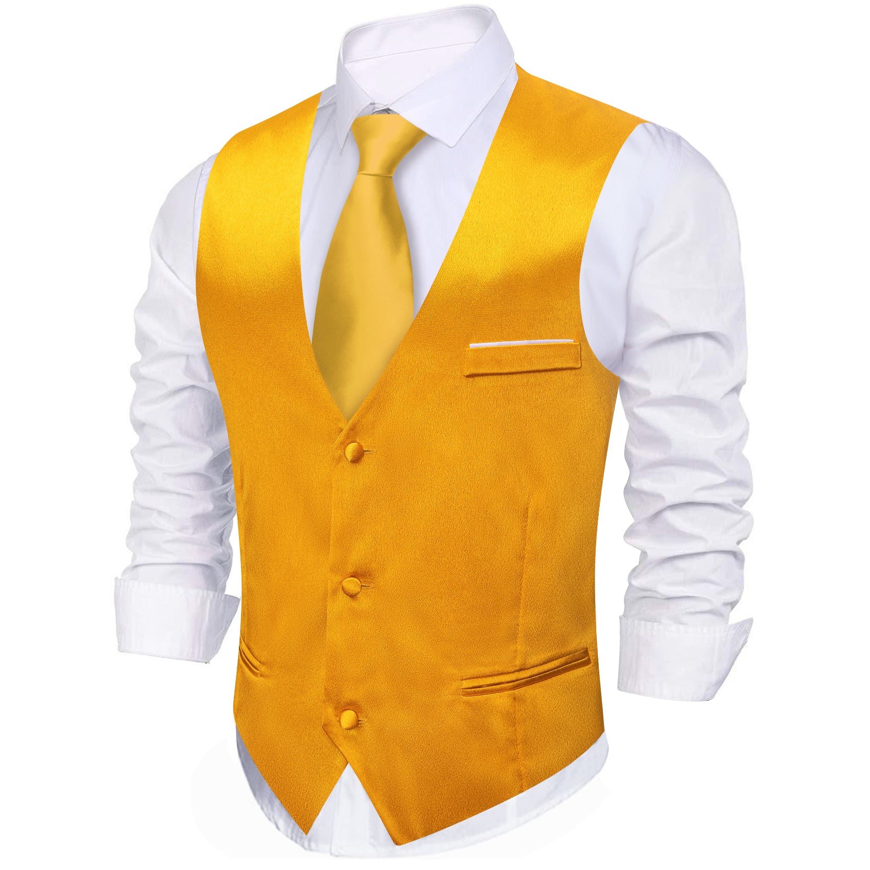 Amber Solid Silk Waistcoat Vest for Party