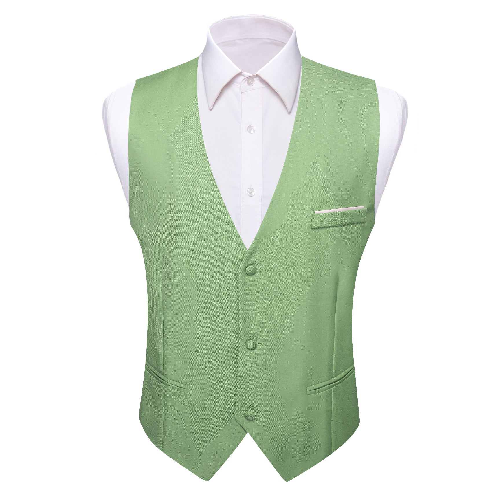 Barry.wang Turquoise Green Solid Business Vest Suit