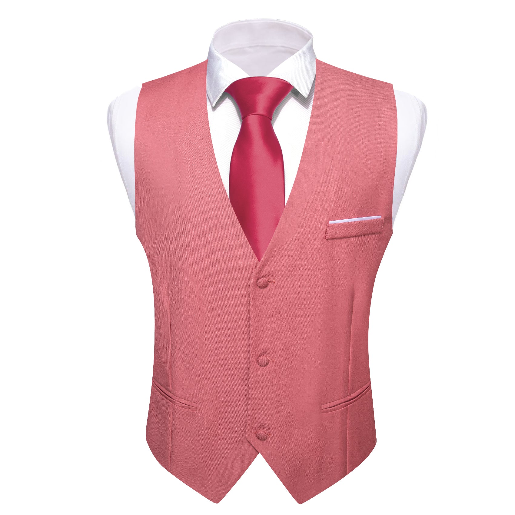 Barry.wang Light Coral Solid Business Vest Suit