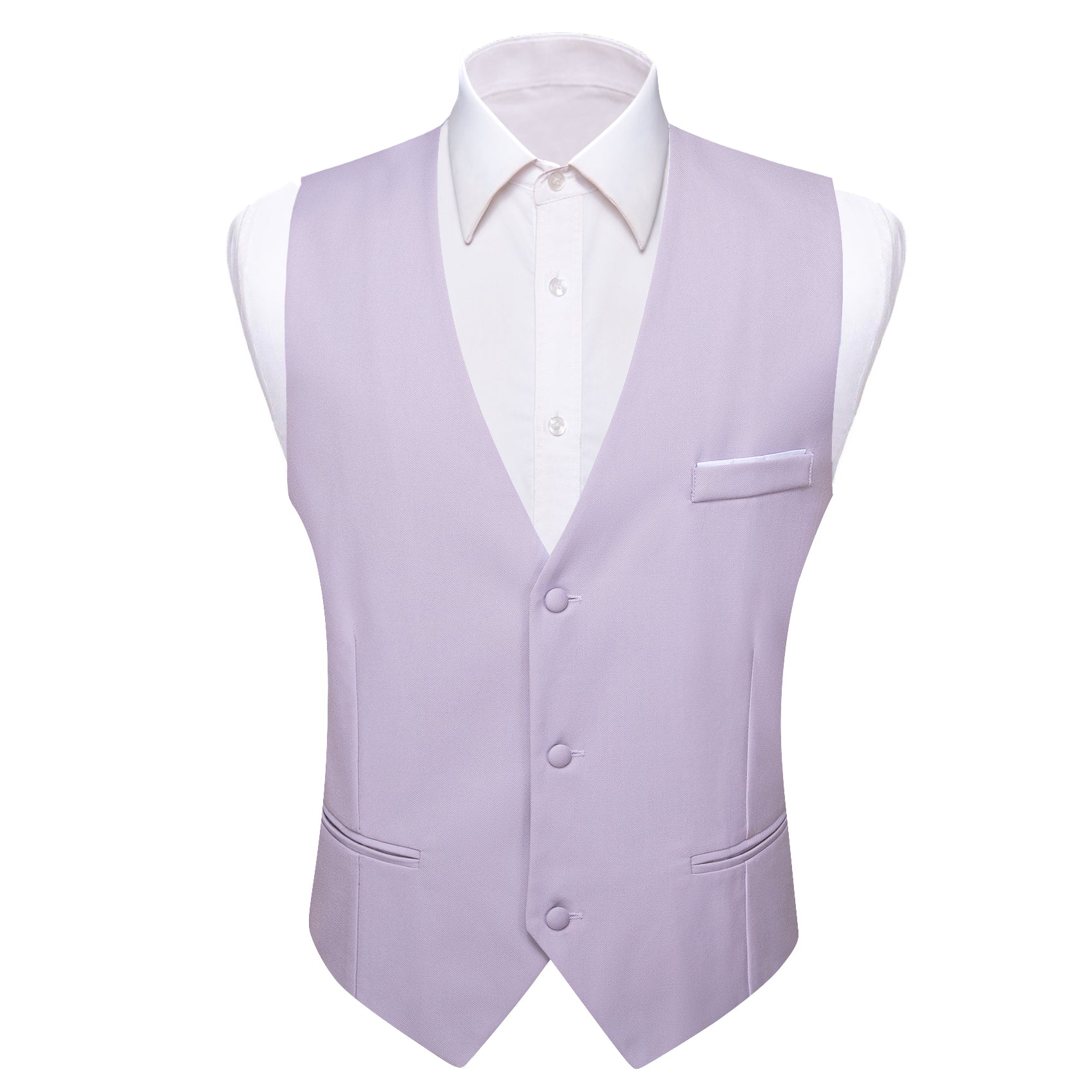 Barry.wang Pale Lilac Solid Business Vest Suit