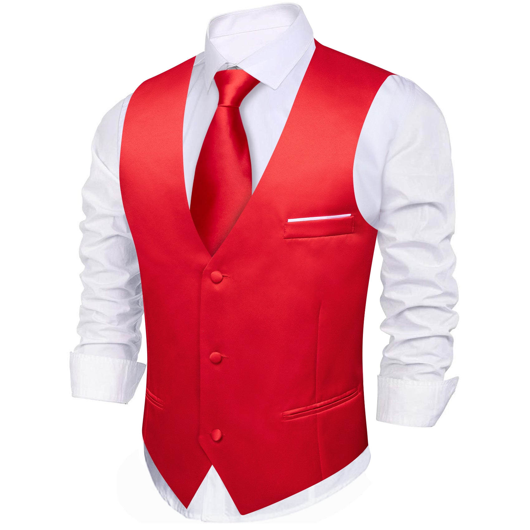 Barry. Wang Mens Red Suit Vest Silk Solid Satin Formal Dress Waistcoat for Wedding, M Barry. Wang Mens Red Suit Vest Silk Solid Satin Formal Dress Waistcoat for Wedding, M