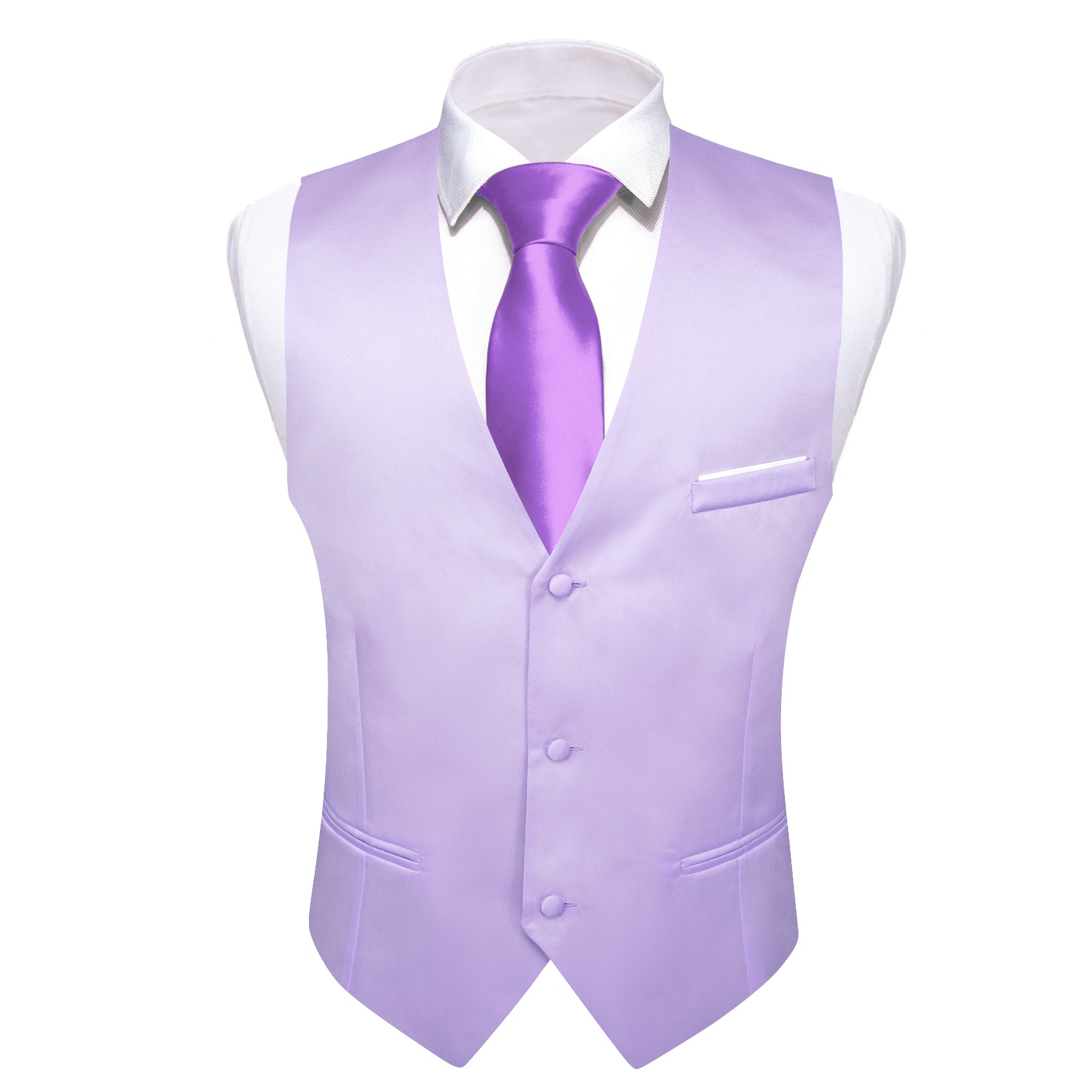 Barry.wang Purple Solid Business Vest Suit