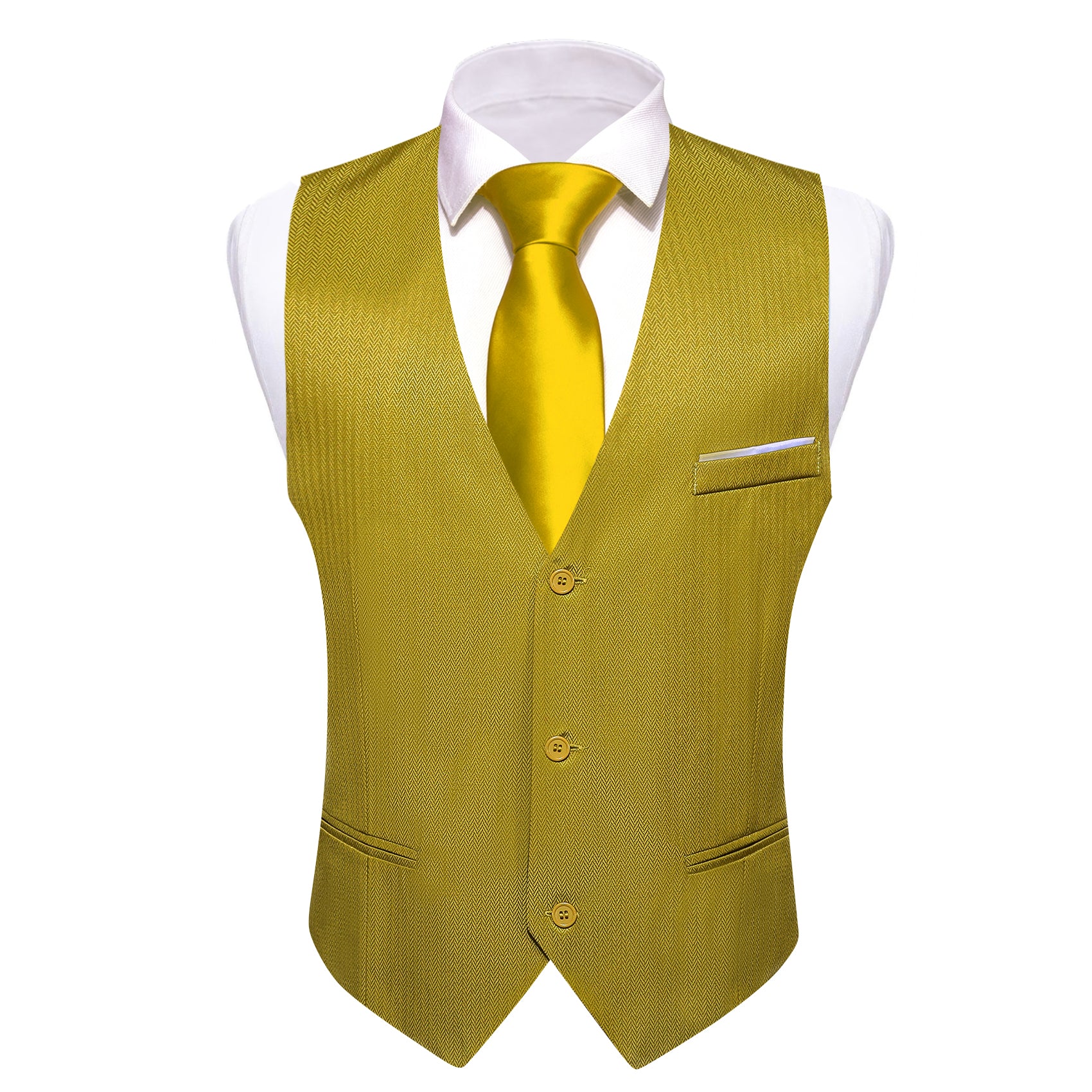 Barry.wang Work Vest Olive Green Solid Vest Suit for Men Business