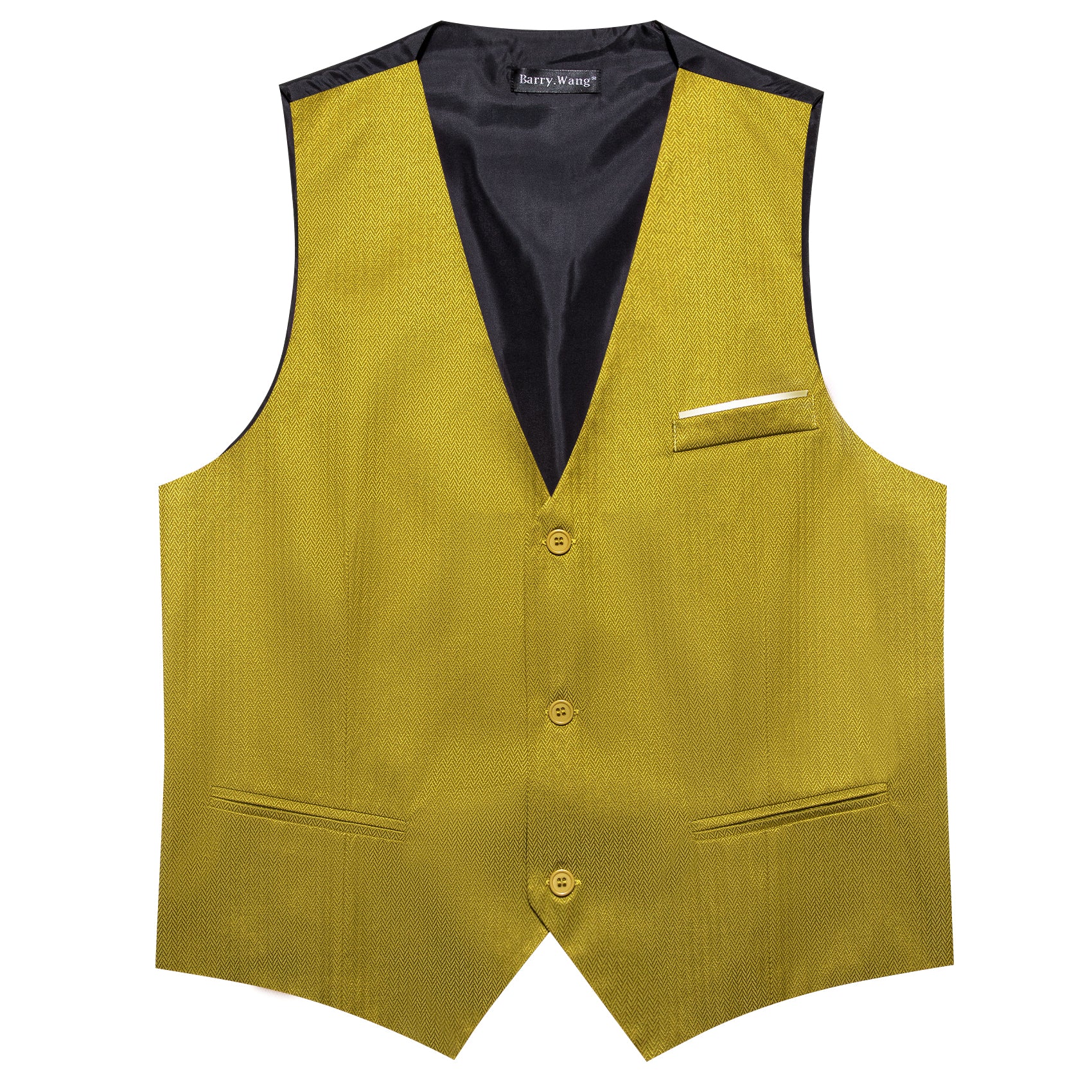 Men's Olive Green Solid Vest Suit for Business