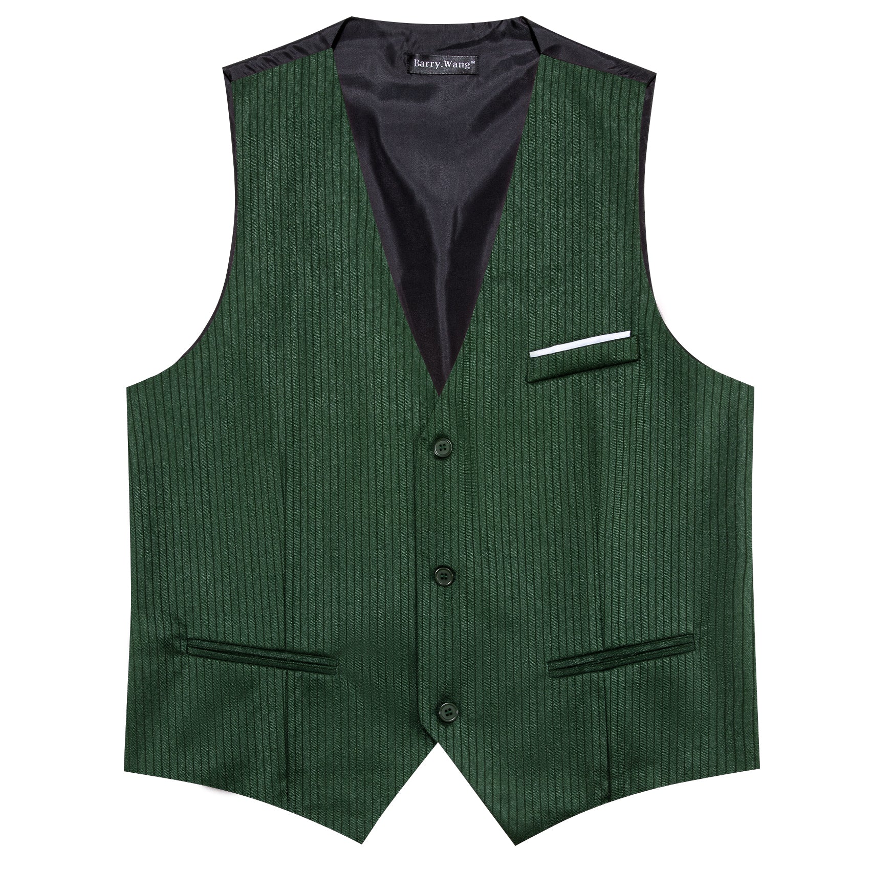 Barry.wang Men's Vest Formal Dark Green Solid Business Vest Suit