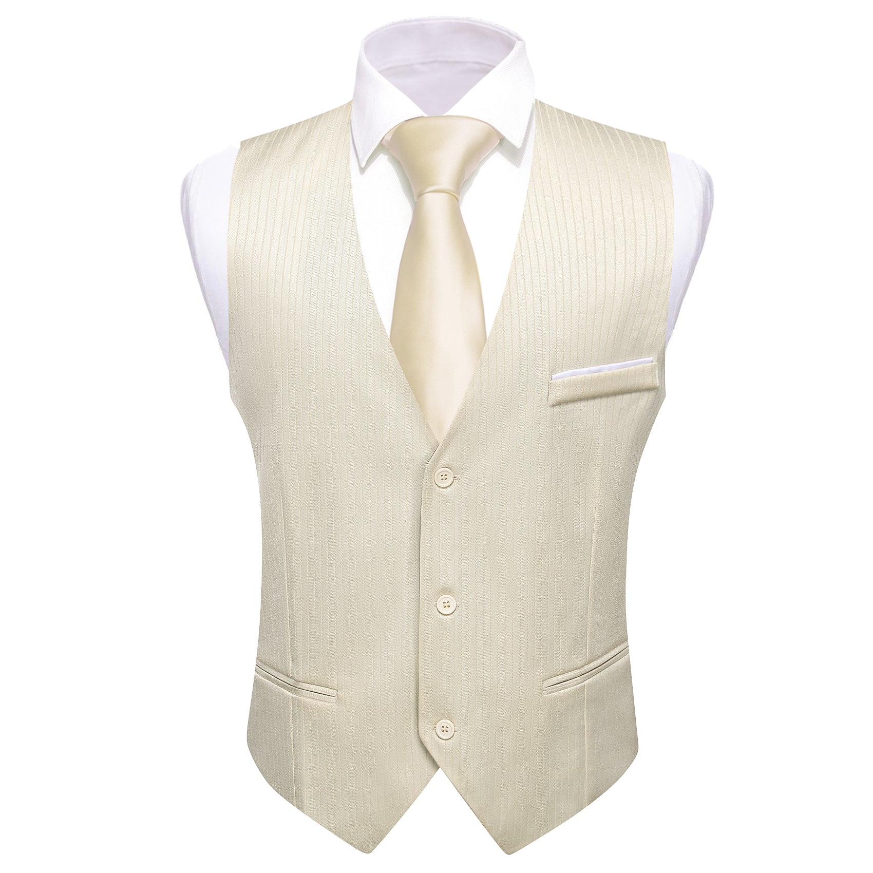 Barry.wang Linen Solid Business Vest Suit