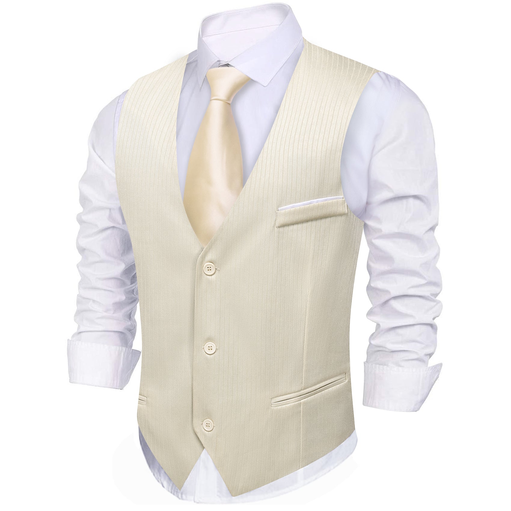 Barry.wang Linen Solid Business Vest Suit