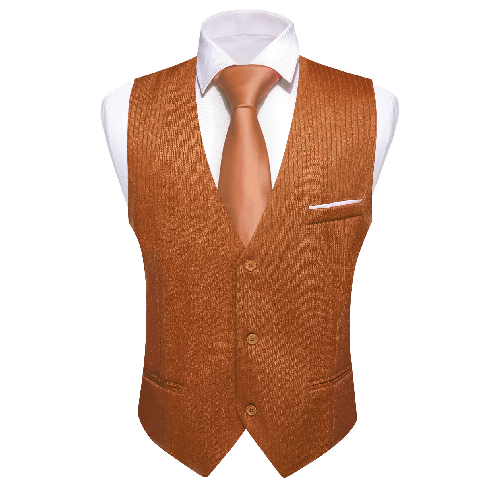 Barry.wang Chocolate Solid Business Vest Suit