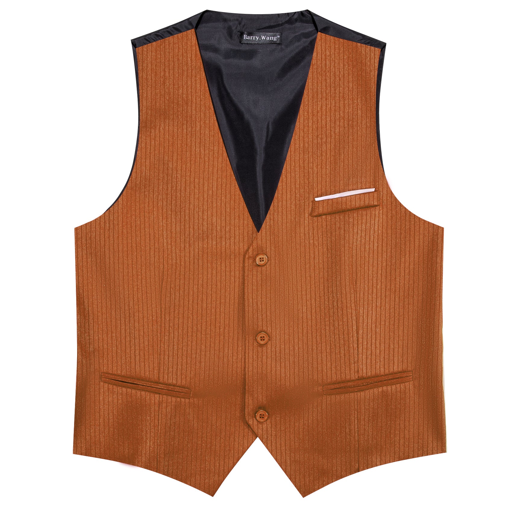 Barry.wang Chocolate Solid Business Vest Suit