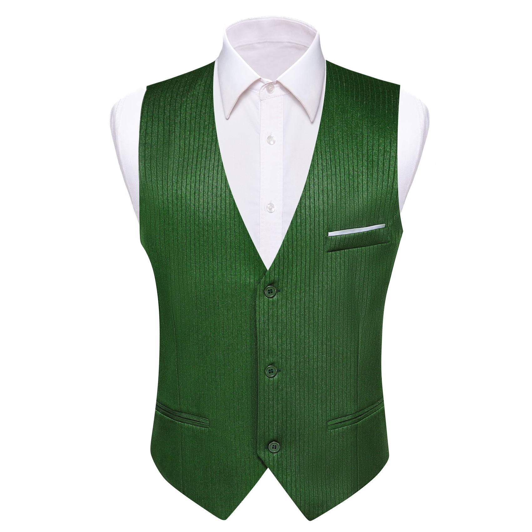 Grass Green Solid Business Suit Waistcoat Vest