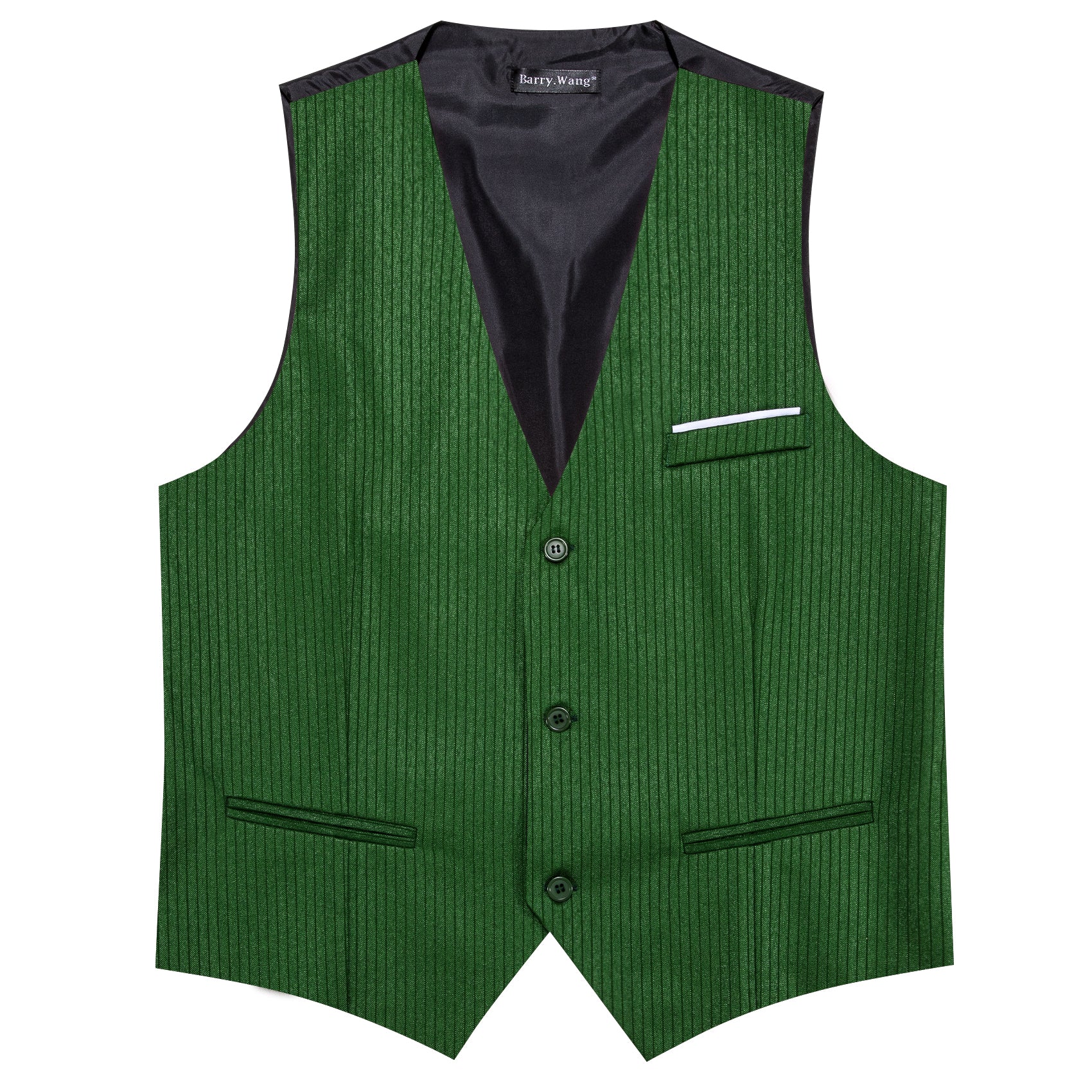 Barry.wang Men's Vest Grass Green Solid Business Suit Waistcoat Vest
