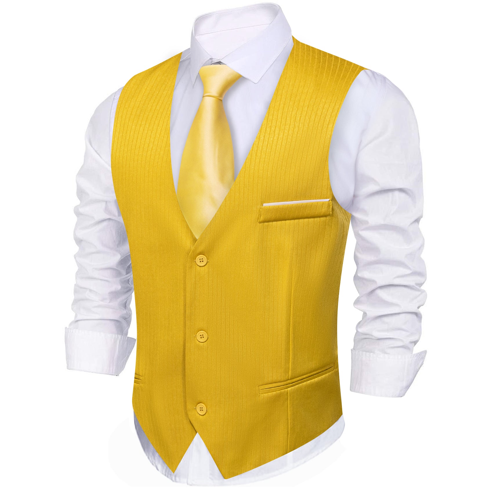 Barry.wang Yellow Solid Business Vest Suit