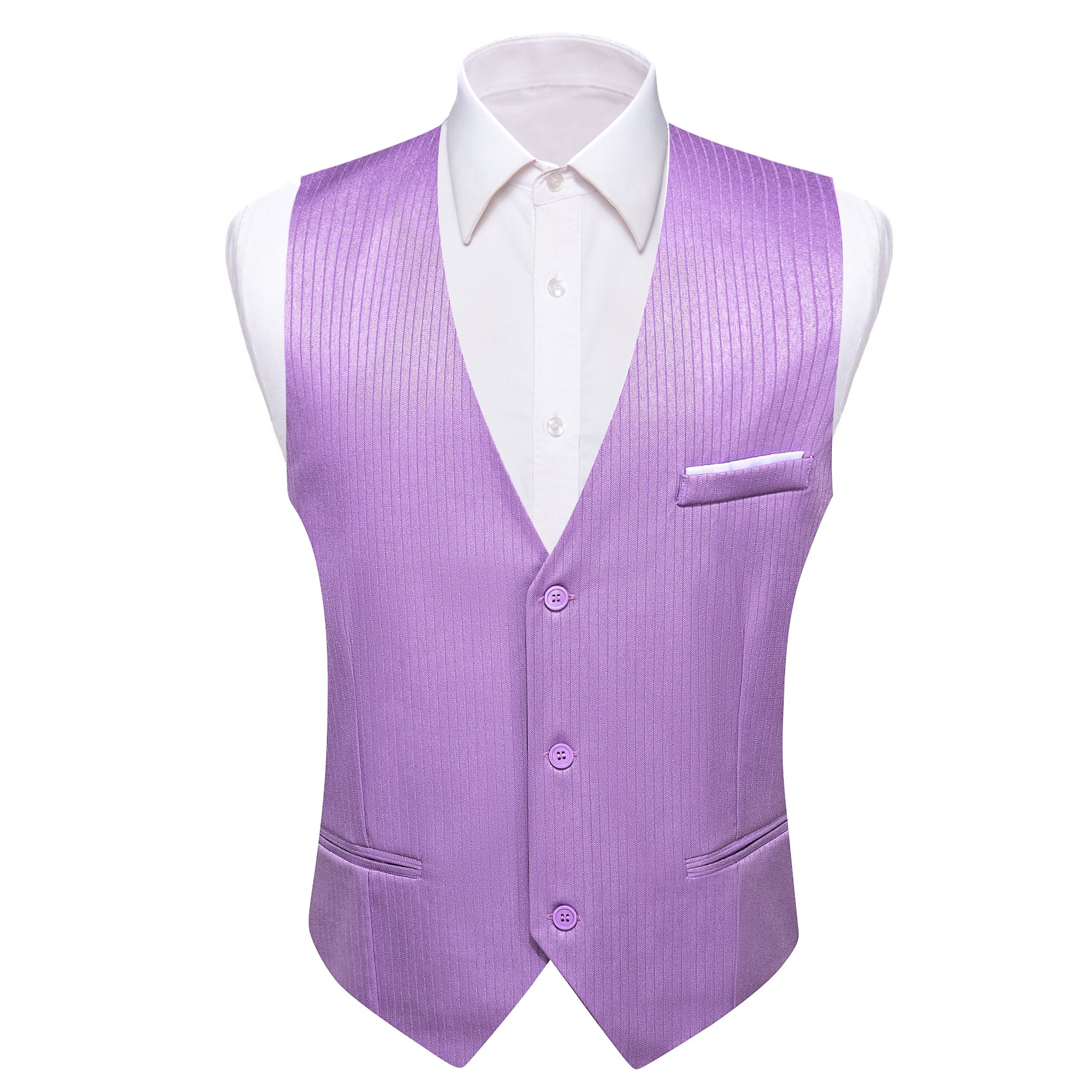 Barry.wang Pale Lilace Solid Business Vest Suit