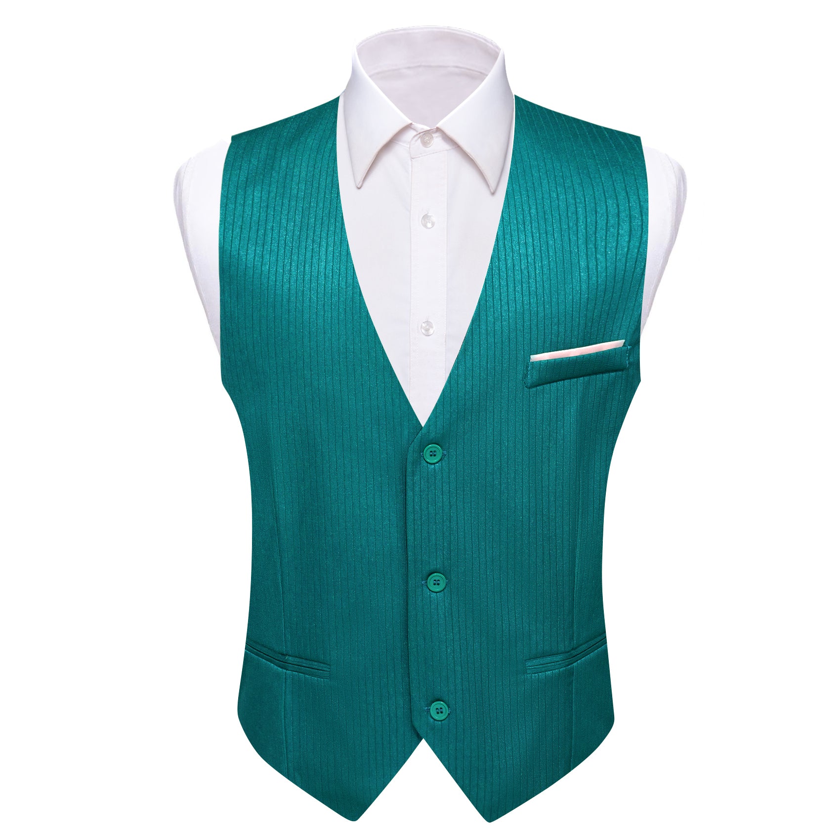 Barry.wang Nile Blue Solid Business Vest Suit
