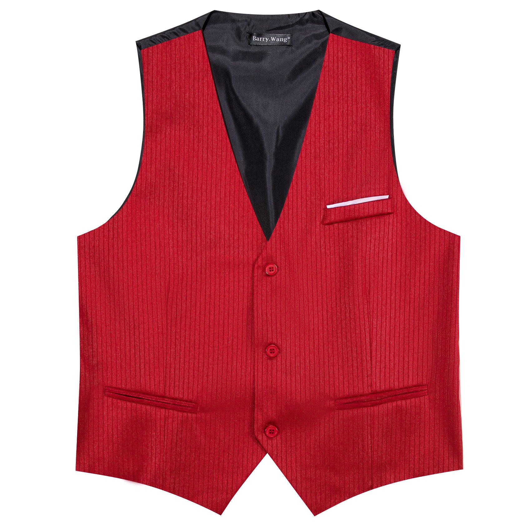 Barry.wang Crimson Red Solid Business Vest Suit
