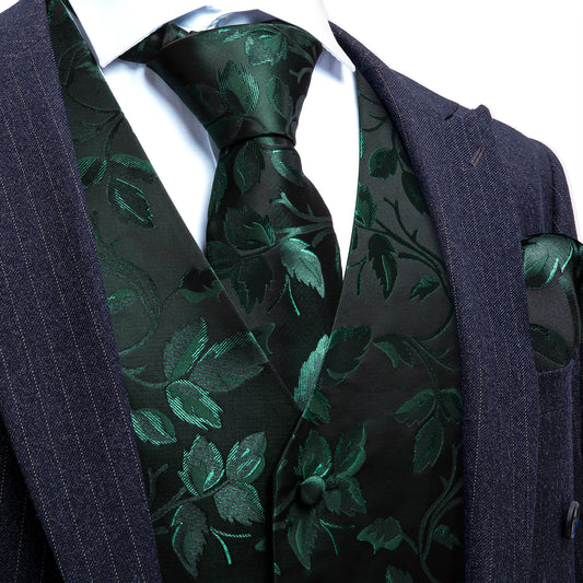 man vest black and green tuxedo