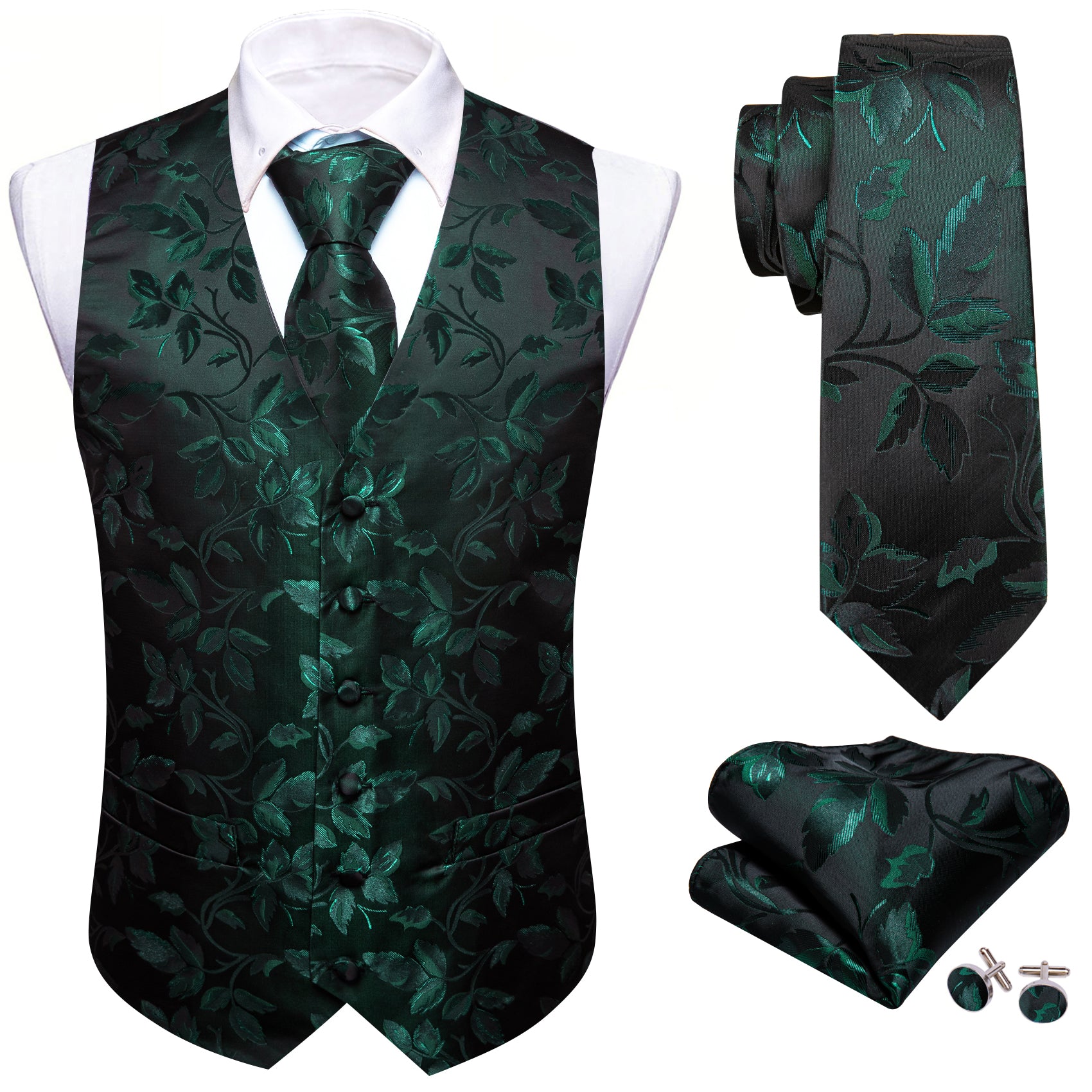 emerald green vest mens