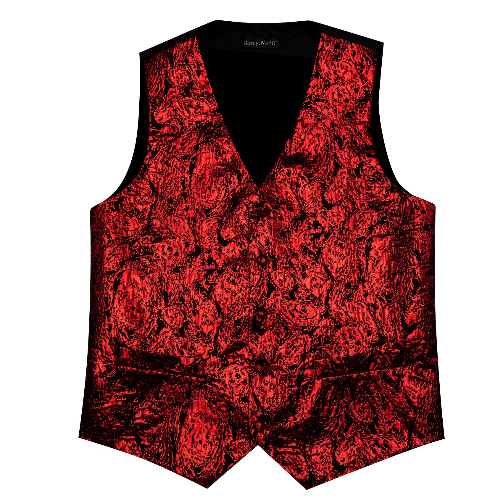 Novetly Men's Black Red Silk Bow tie Waistcoat Vest Set