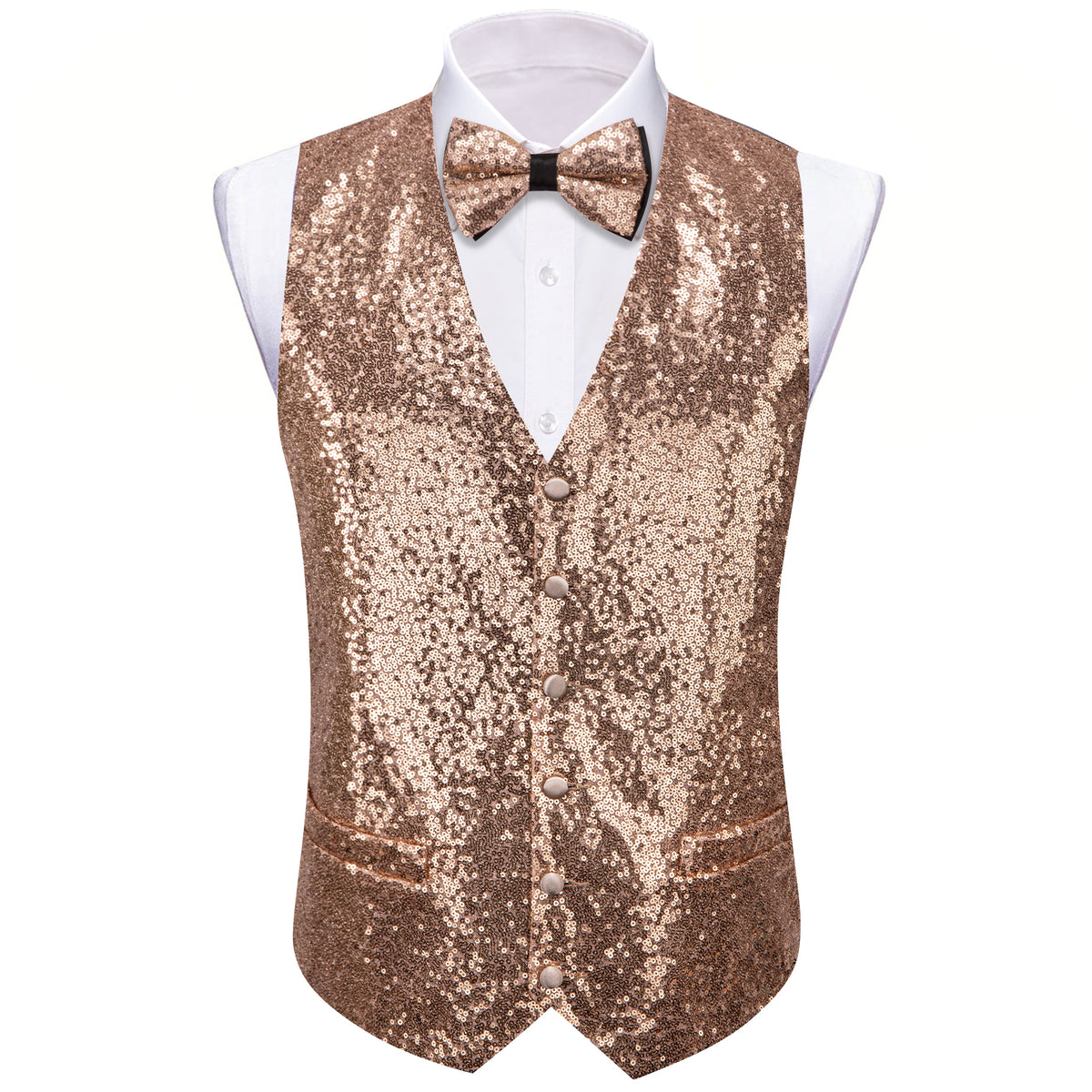champagne gold bow tie