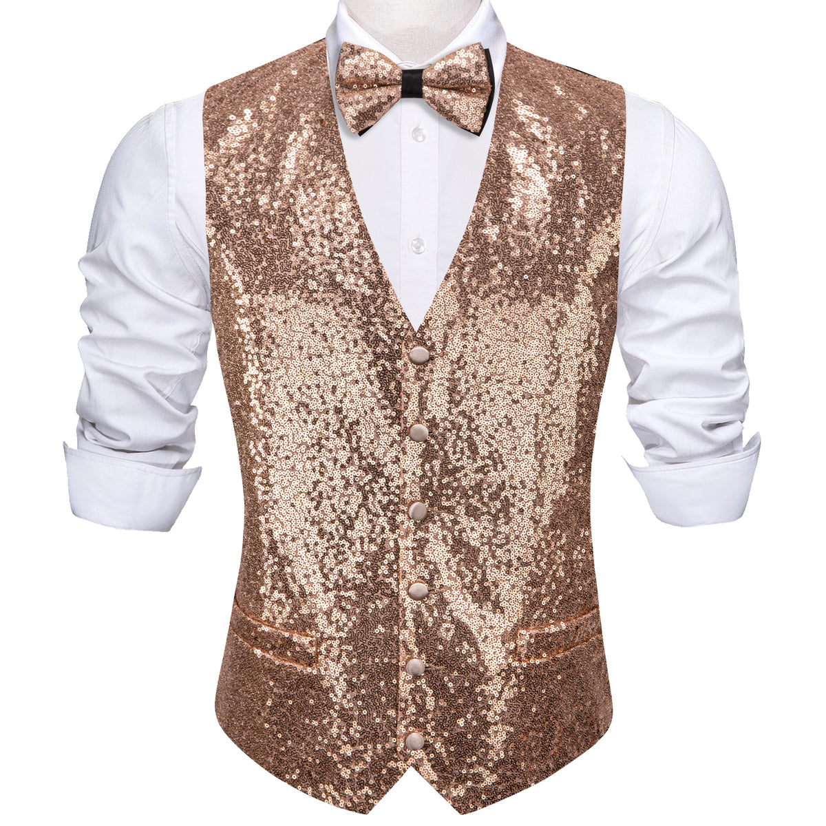 gold sequin bow tie