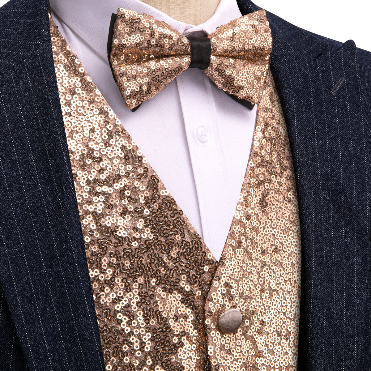 gold glitter bow tie