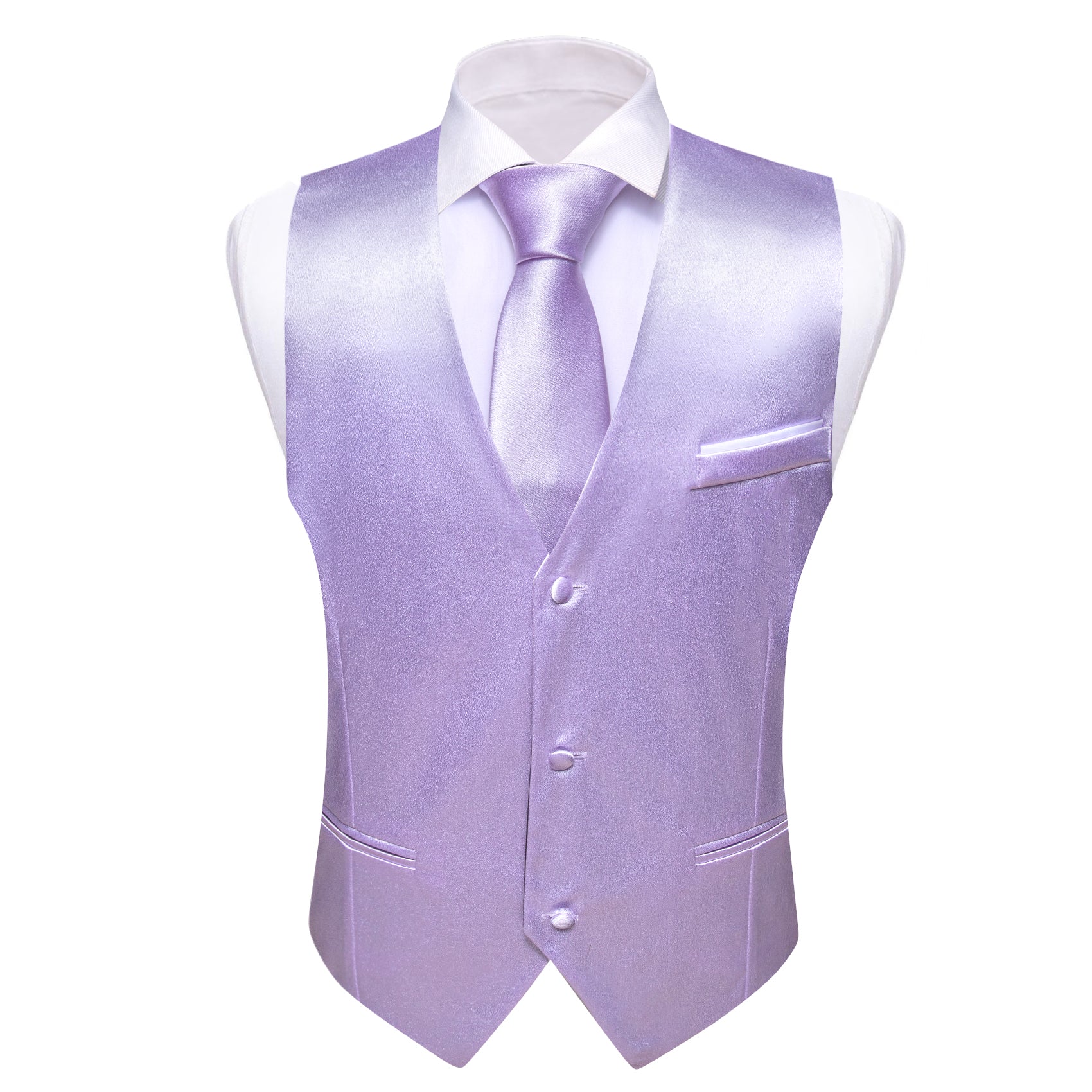 Barry.wang Purple Solid Business Vest Suit