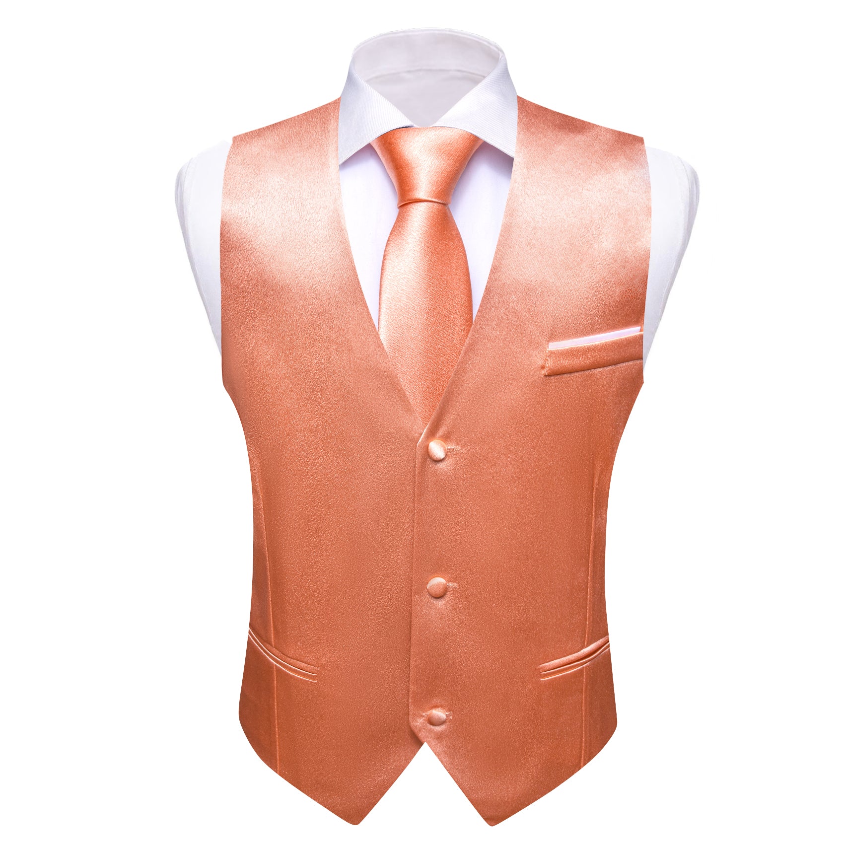 Barry.wang Coral Solid Business Vest Suit