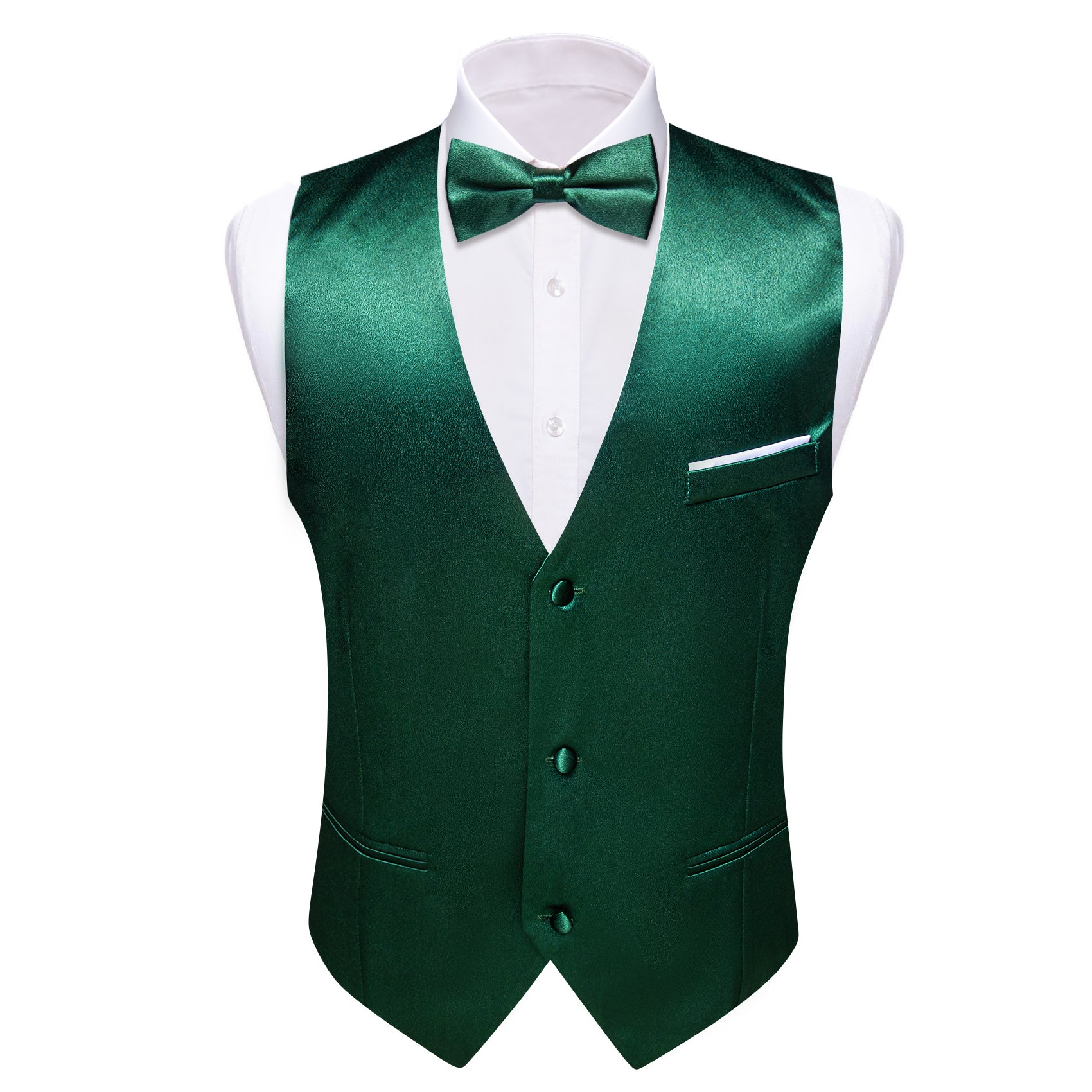 Barry.wang Green Solid Business Vest Suit