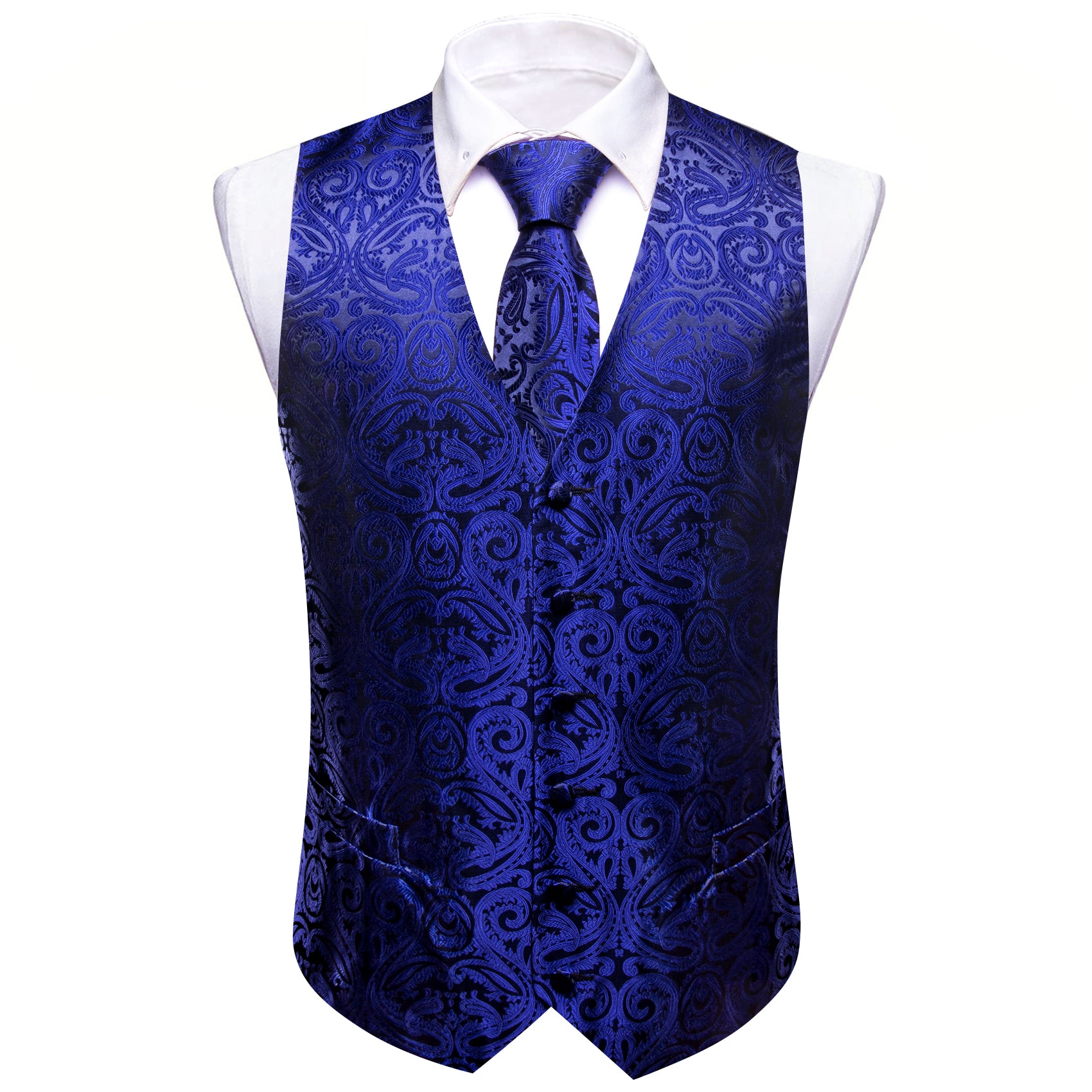 suspenders and vest royal blue vest and tie