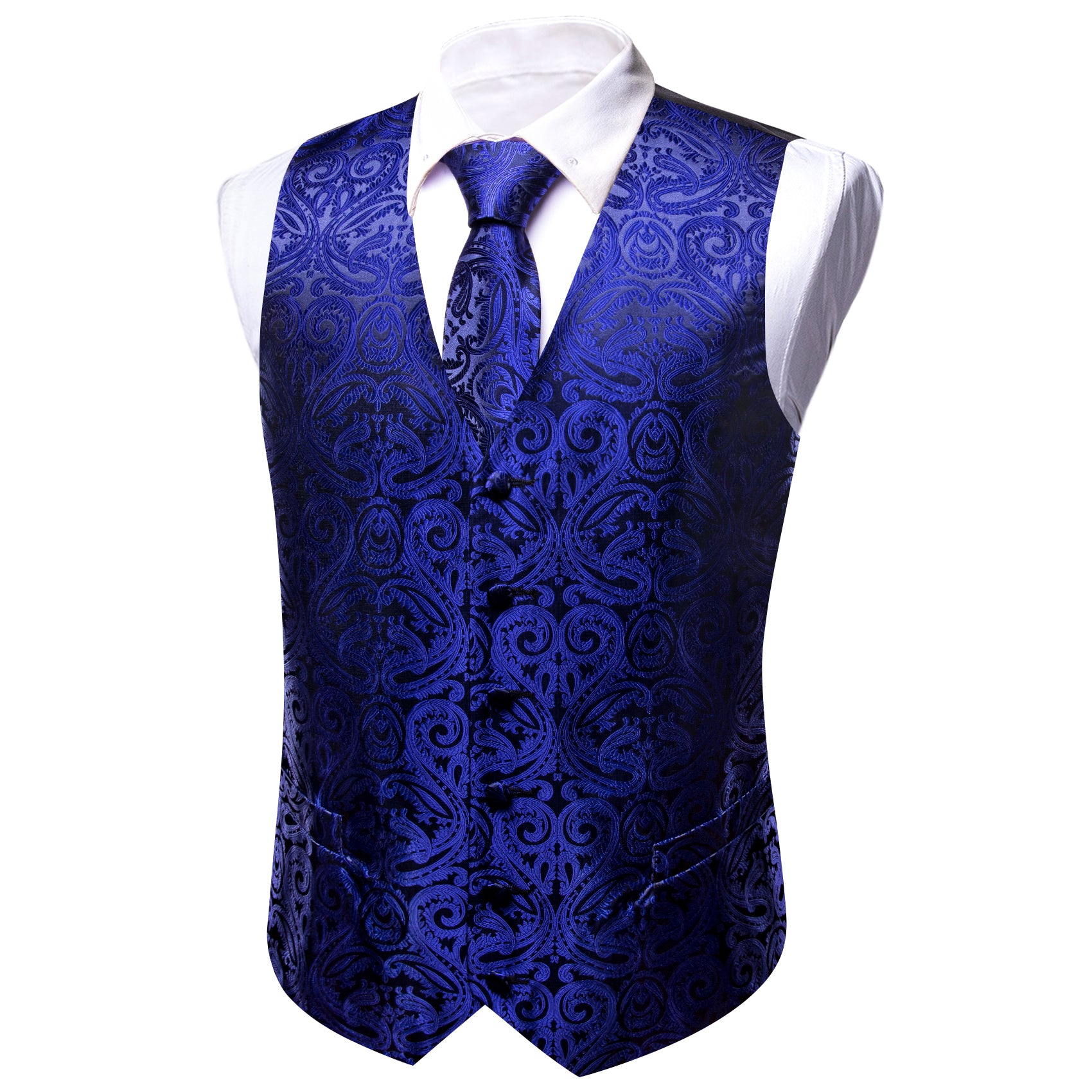 mens black suit vest blue vest and pants