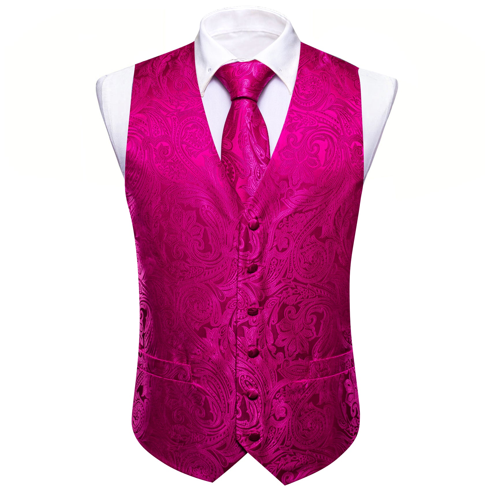pink vest and tie