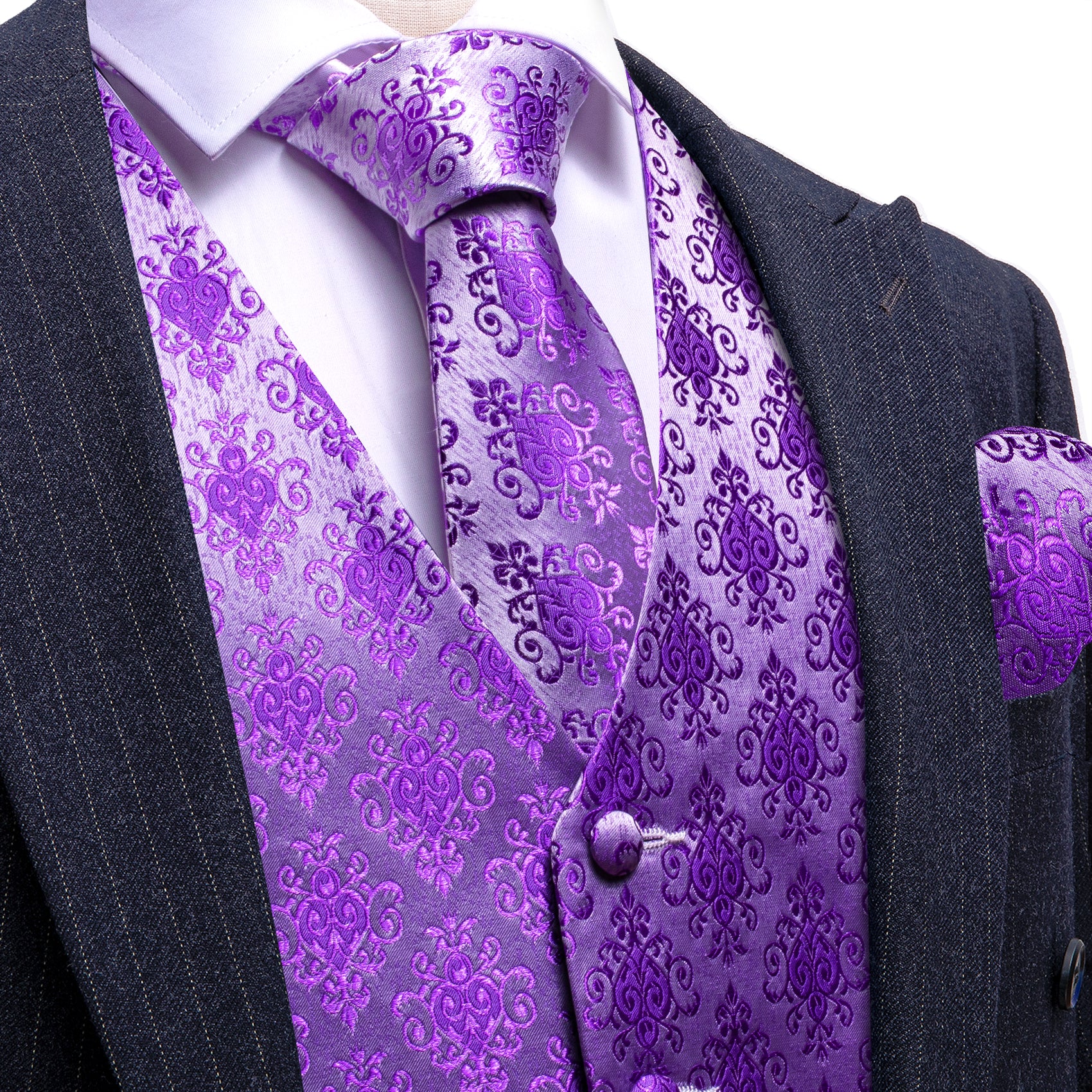 purple suit vest