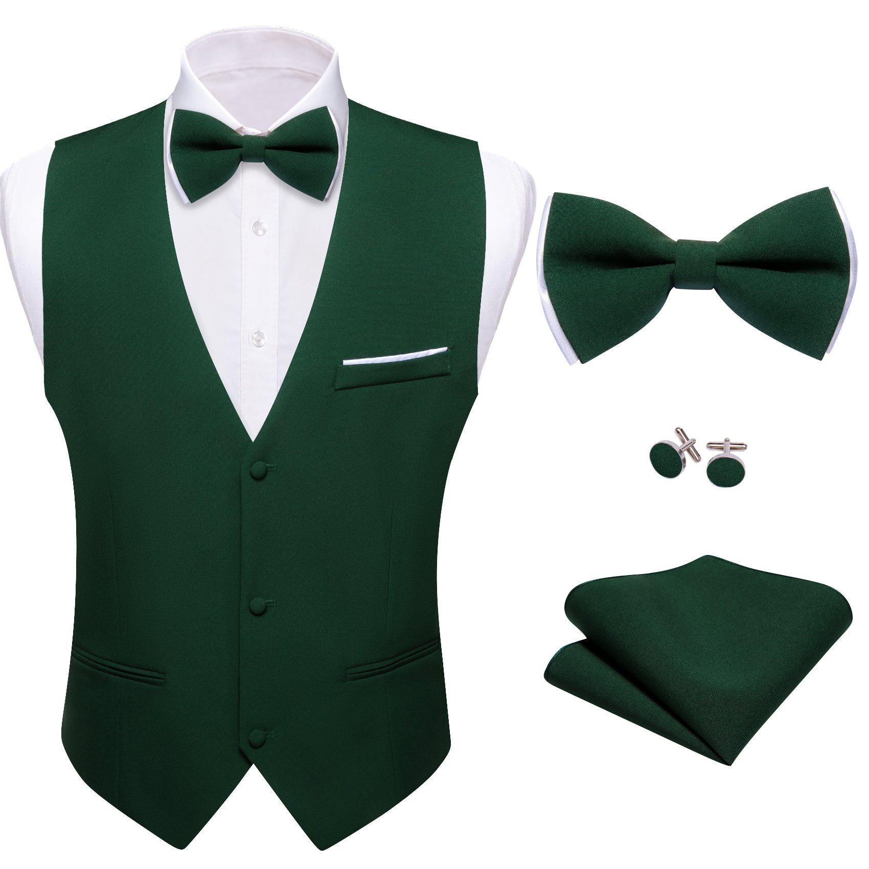 white and emerald green tuxedo