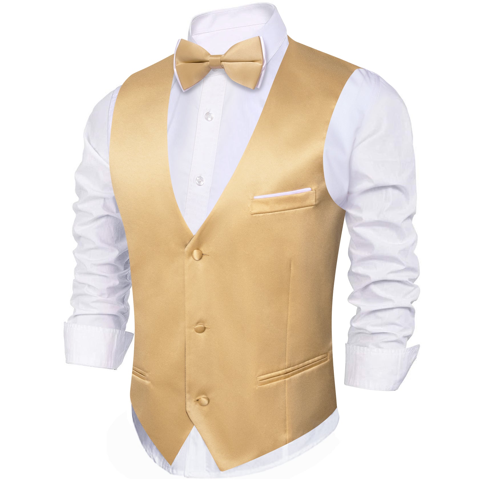 gold formal vest V-neck waistcoat 