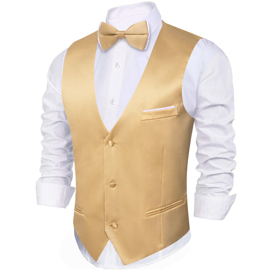 gold formal vest V-neck waistcoat 