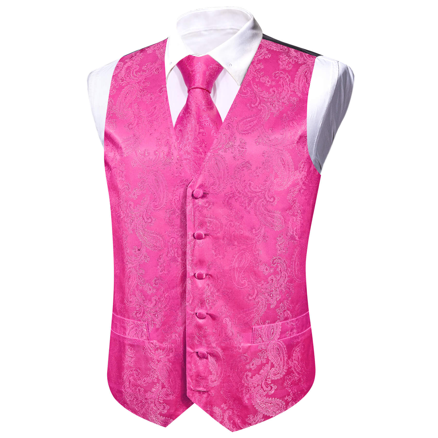  Hot Pink Paisley Vest