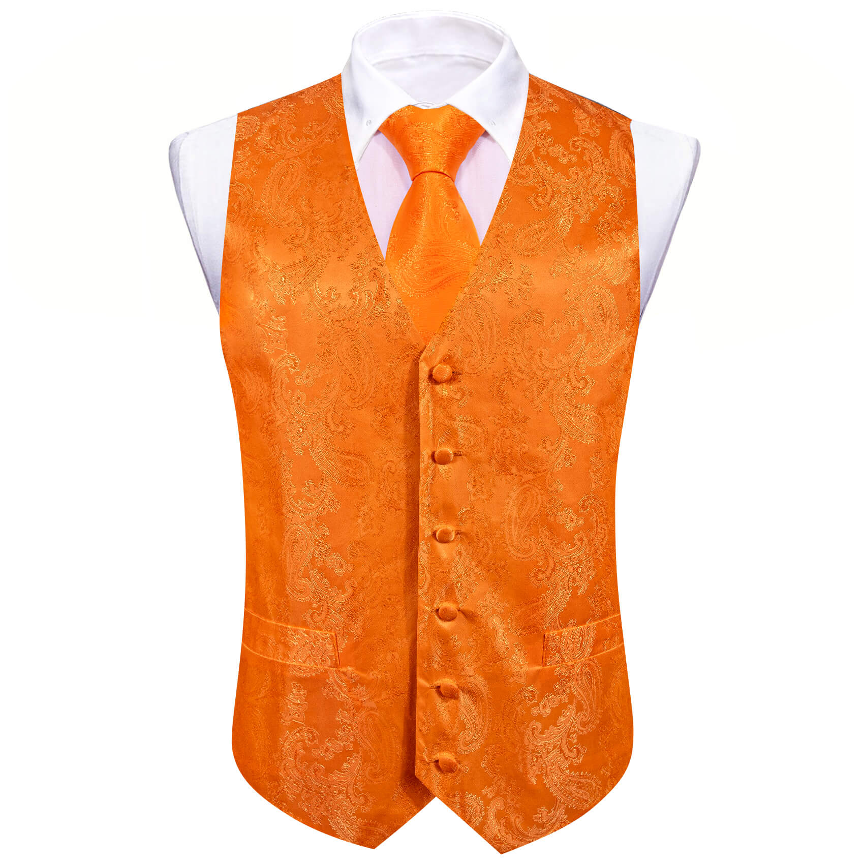  Orange Paisley Vest
