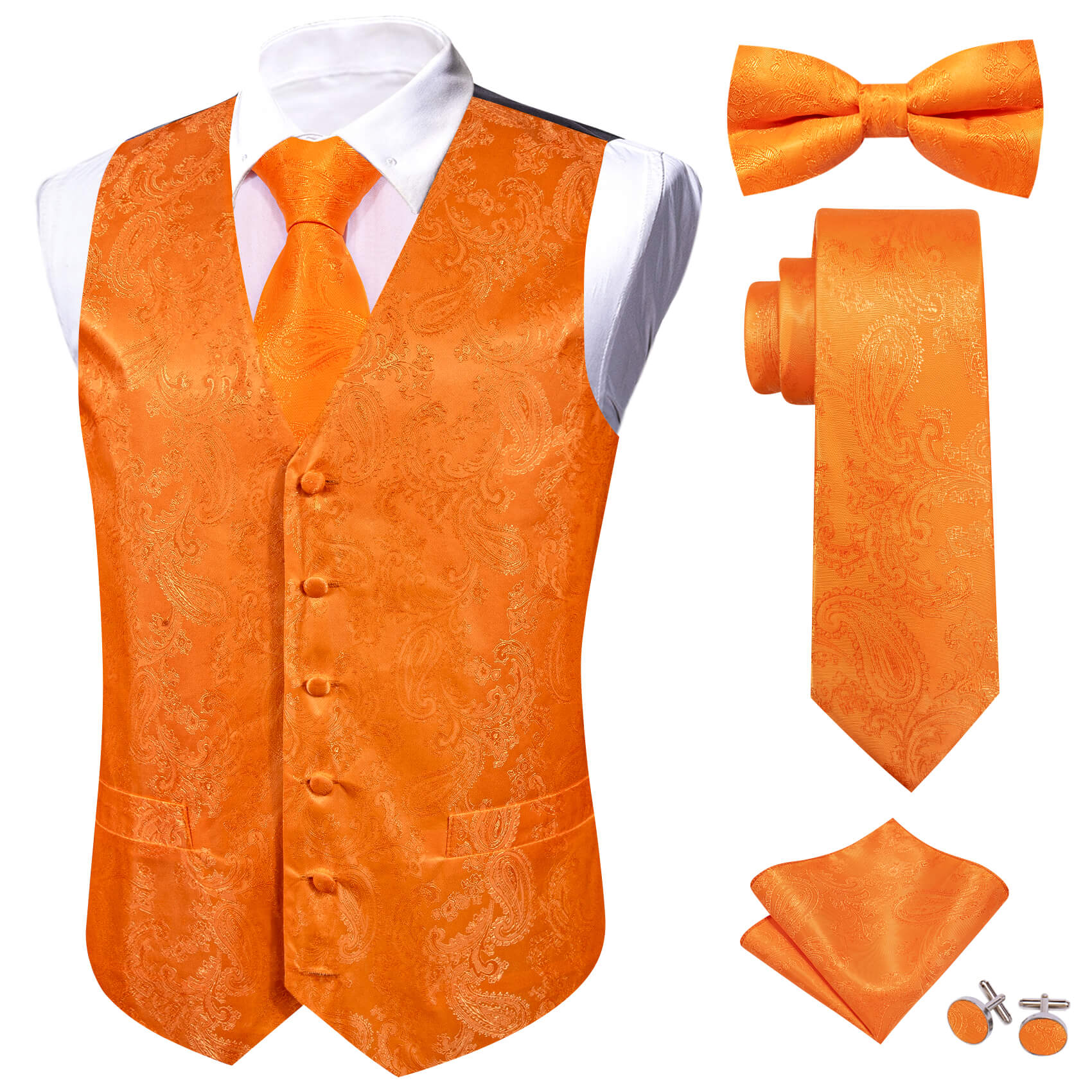  Orange Paisley Vest