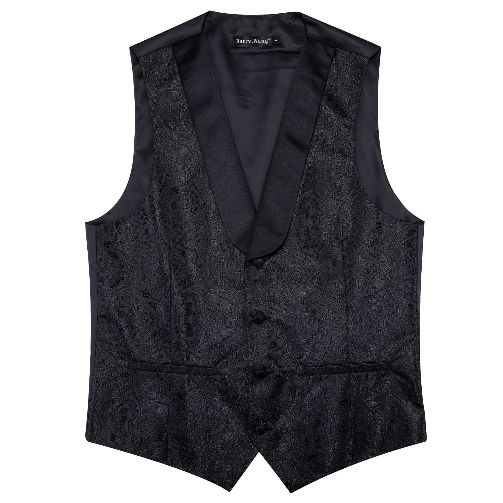 black suit and vest